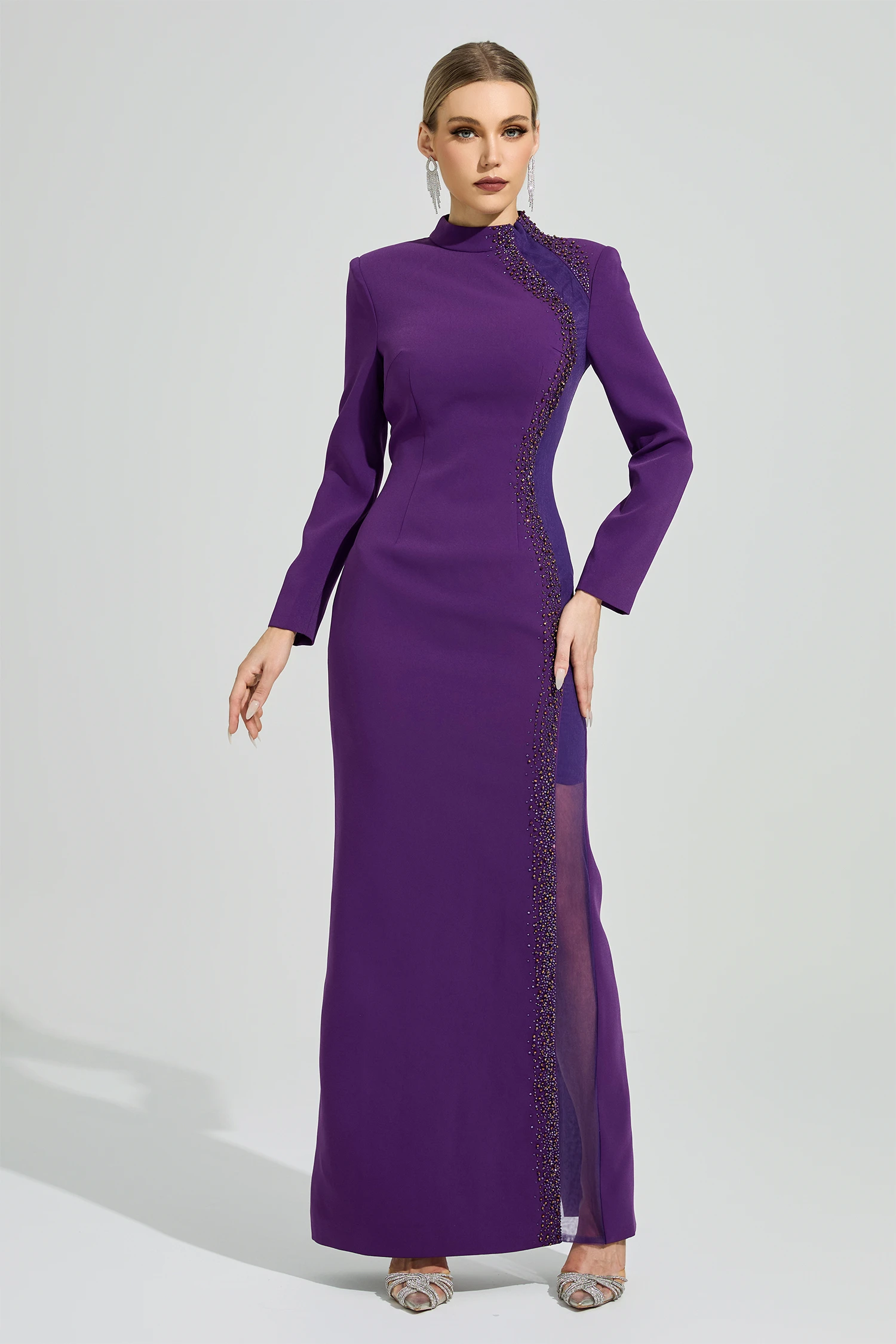 Paz Purple Diamond Formal Dress