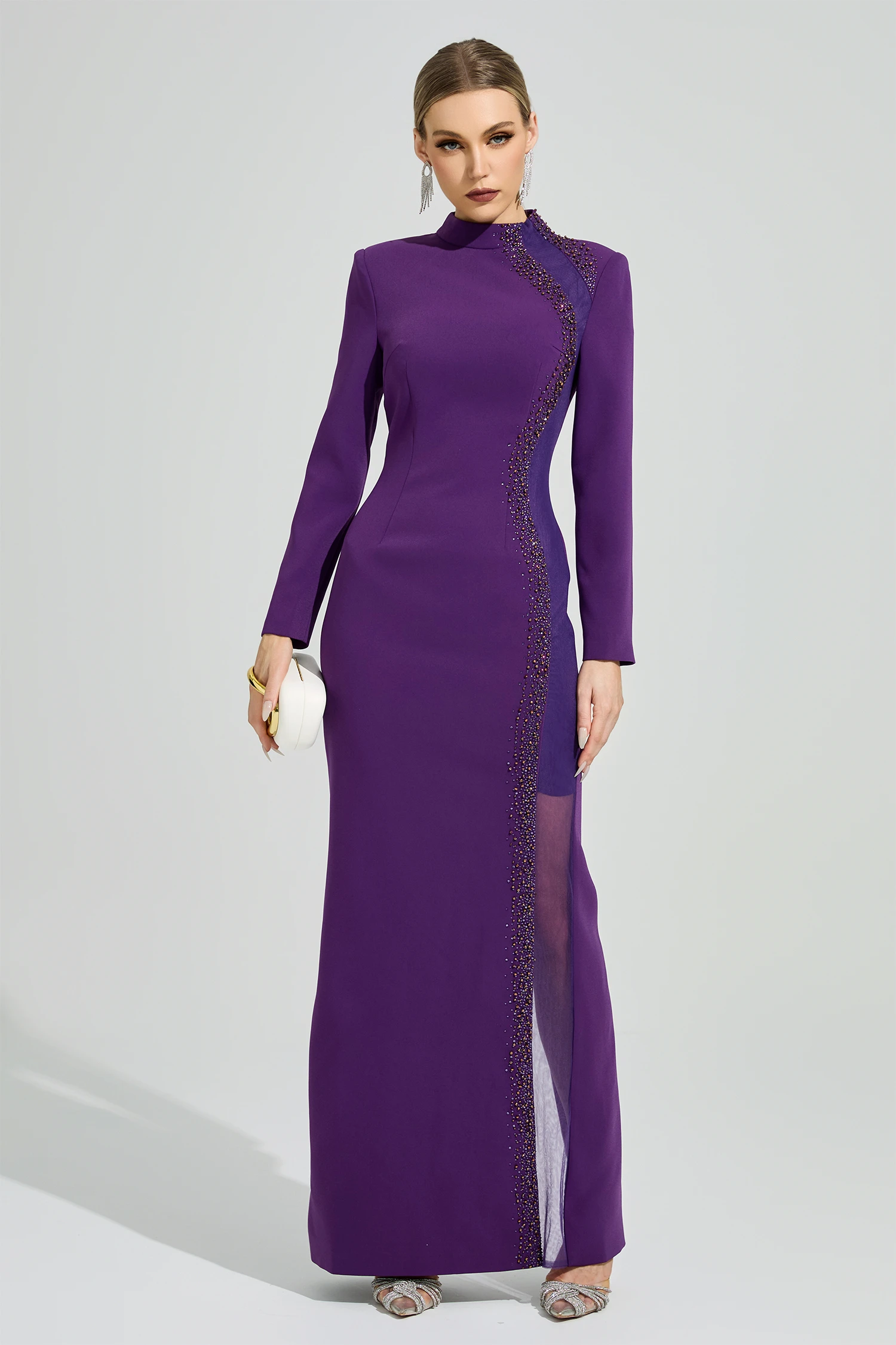 Paz Purple Diamond Formal Dress