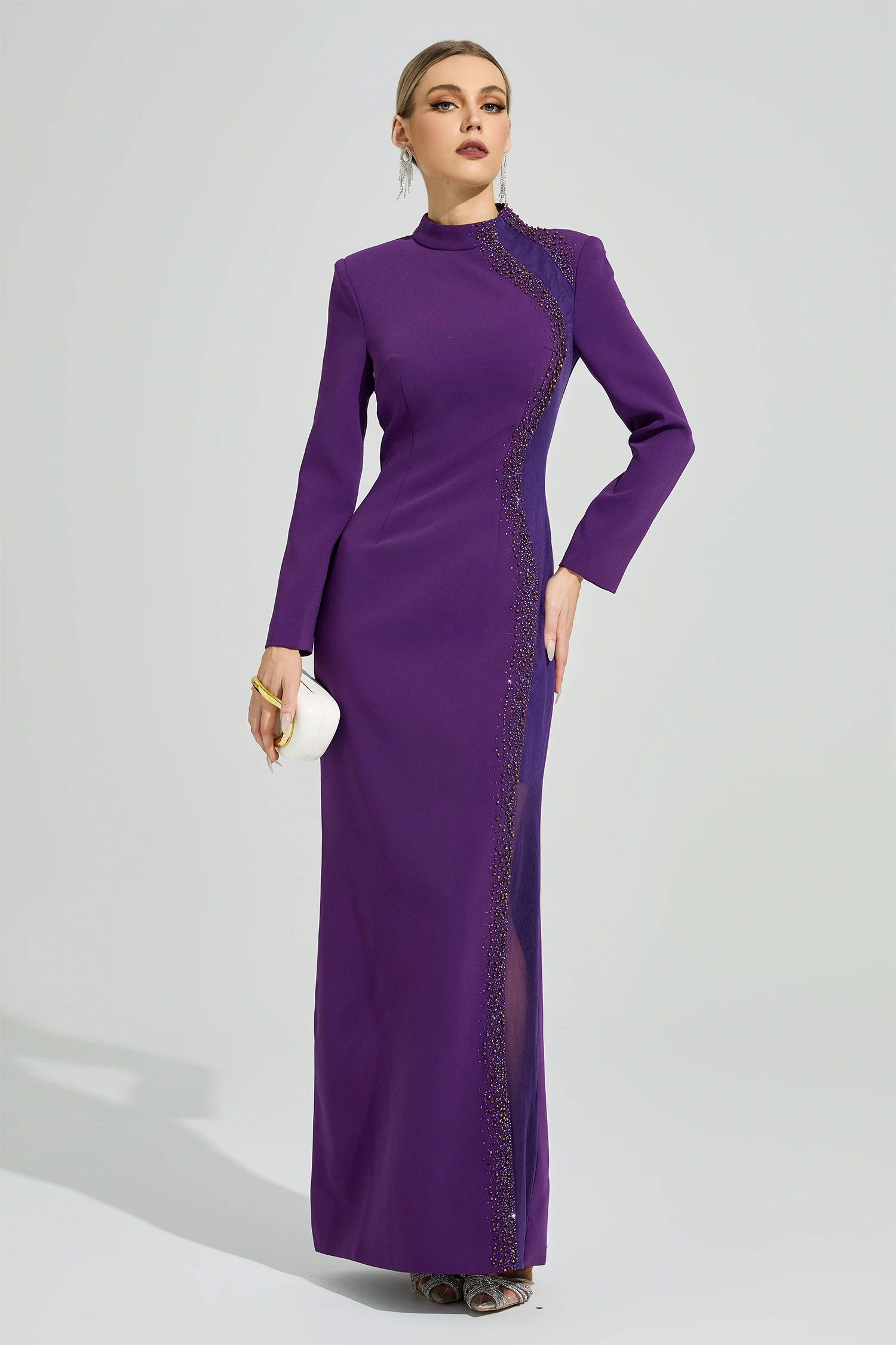 Paz Purple Diamond Formal Dress
