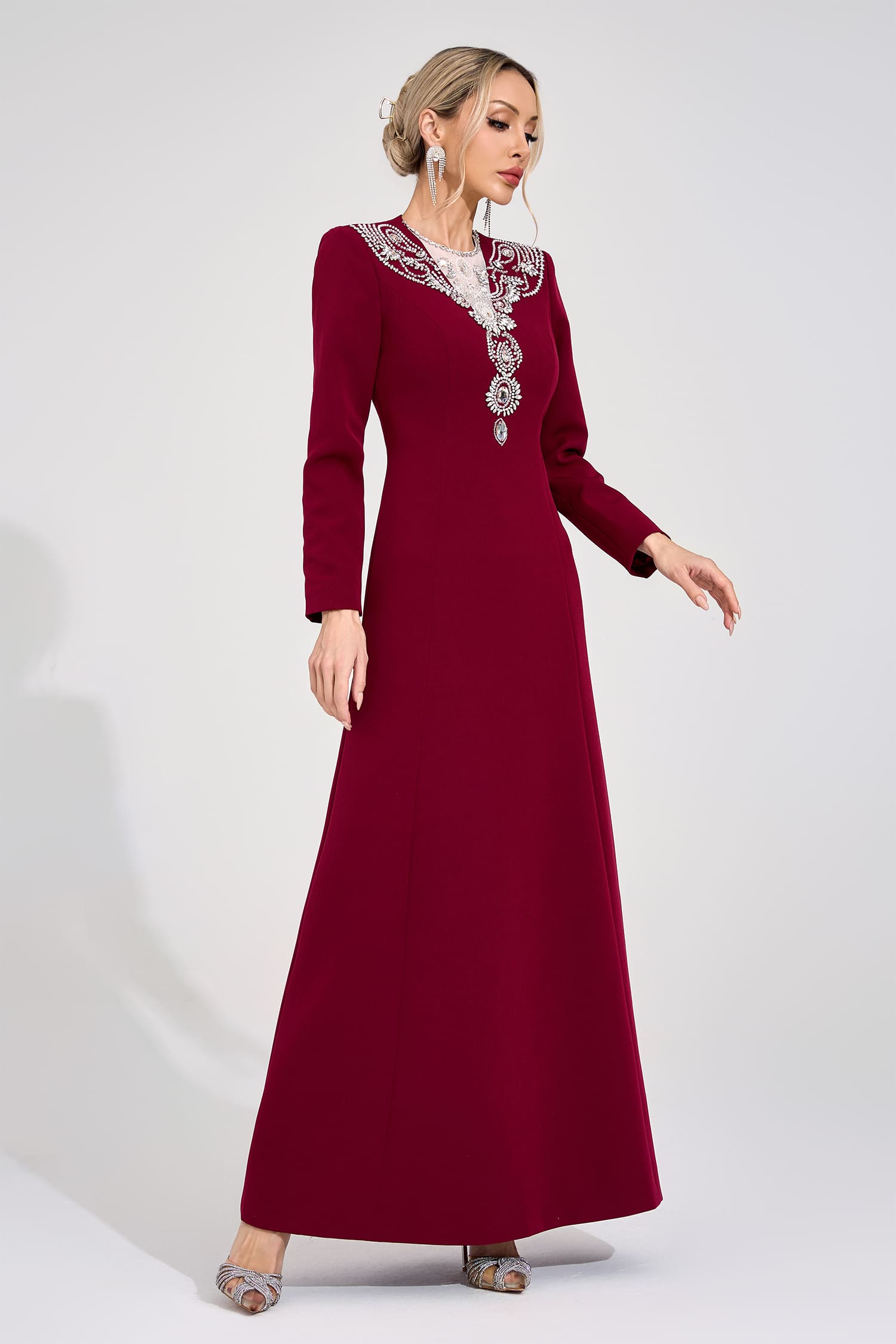 Pernilla Red Diamond Maxi Dress