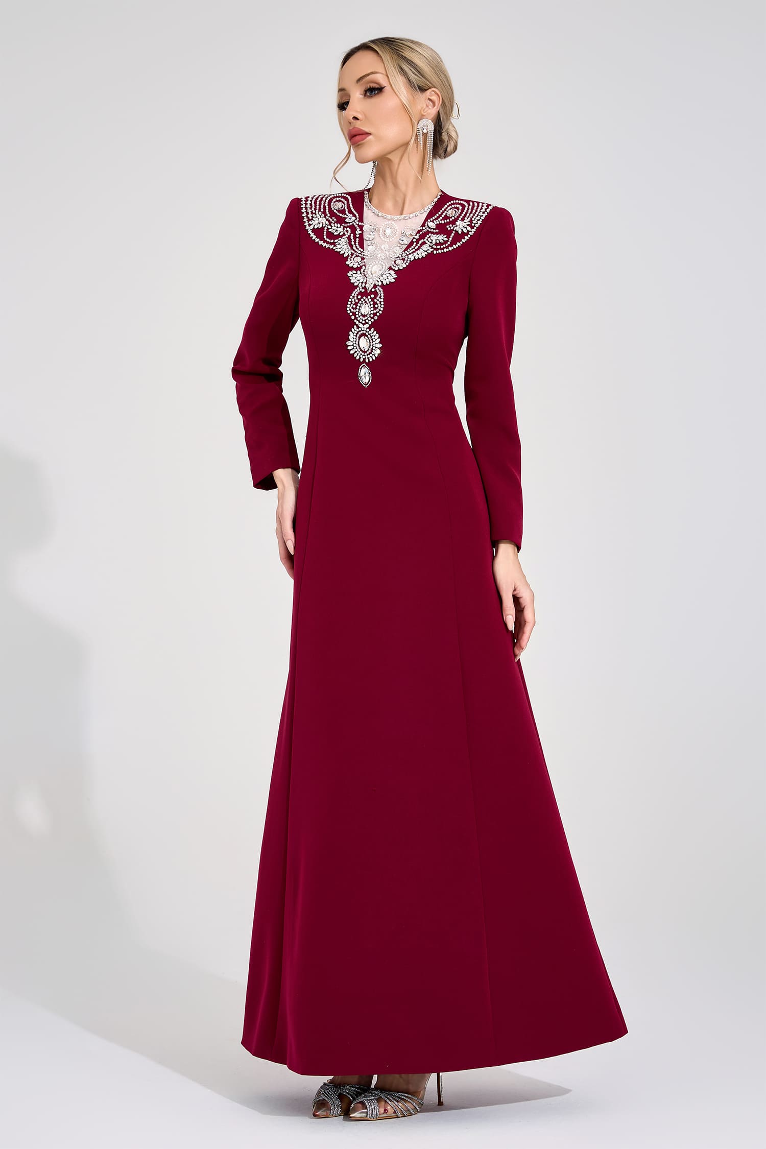 Pernilla Red Diamond Maxi Dress