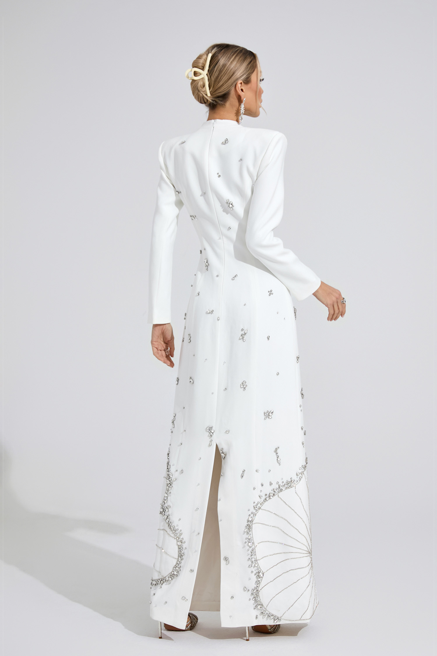 Persephone White Diamond Maxi Dress