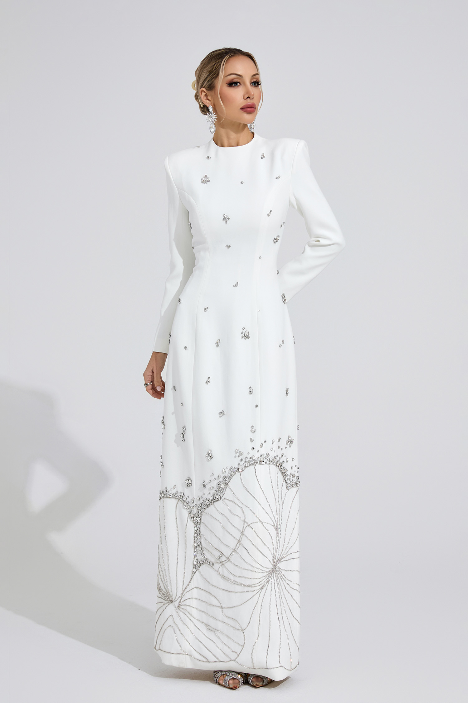 Persephone White Diamond Maxi Dress