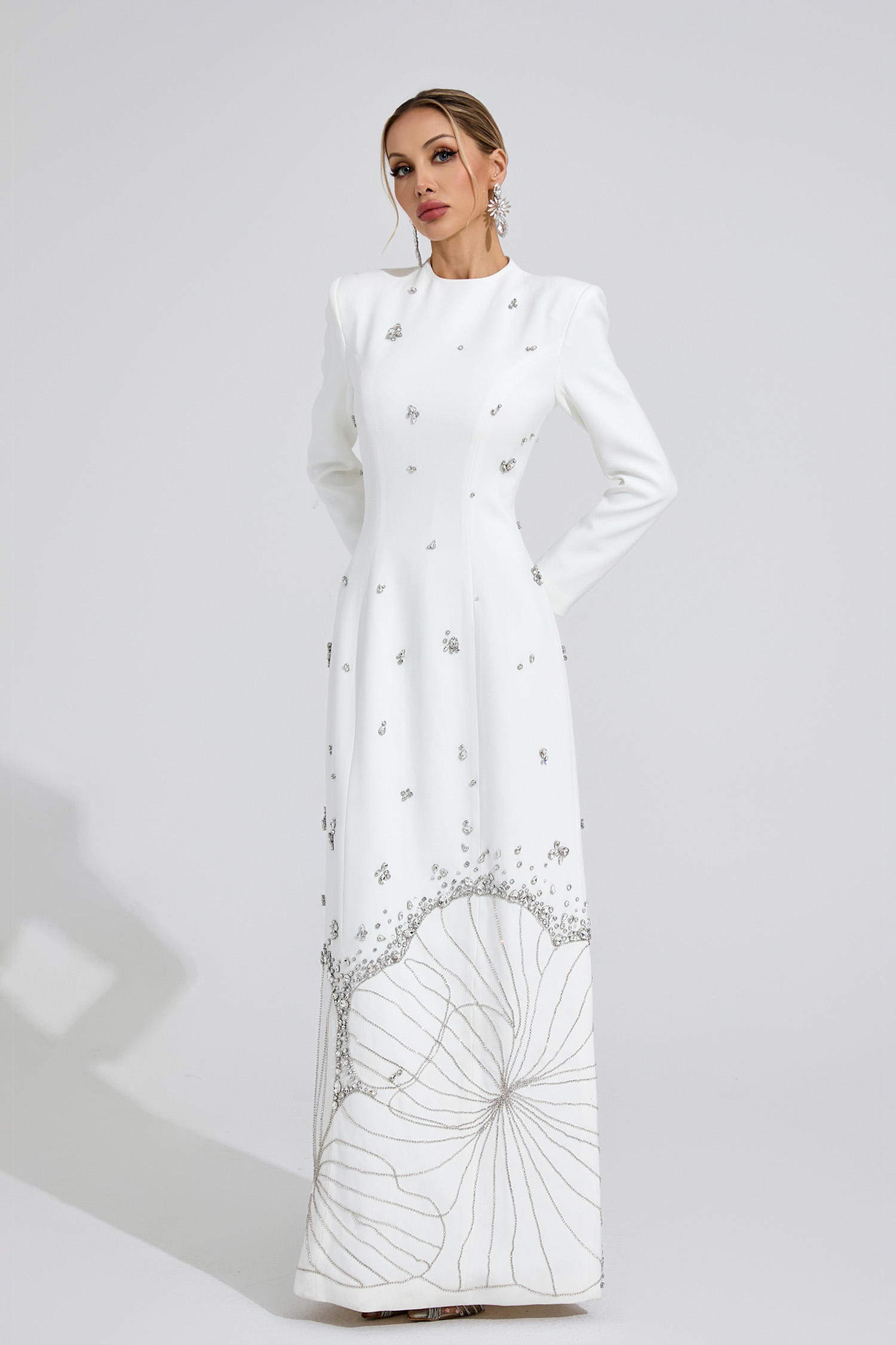 Persephone White Diamond Maxi Dress