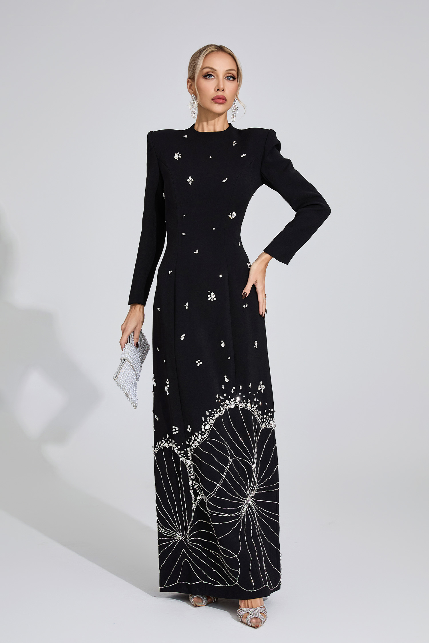 Persephone Black Diamond Maxi Dress