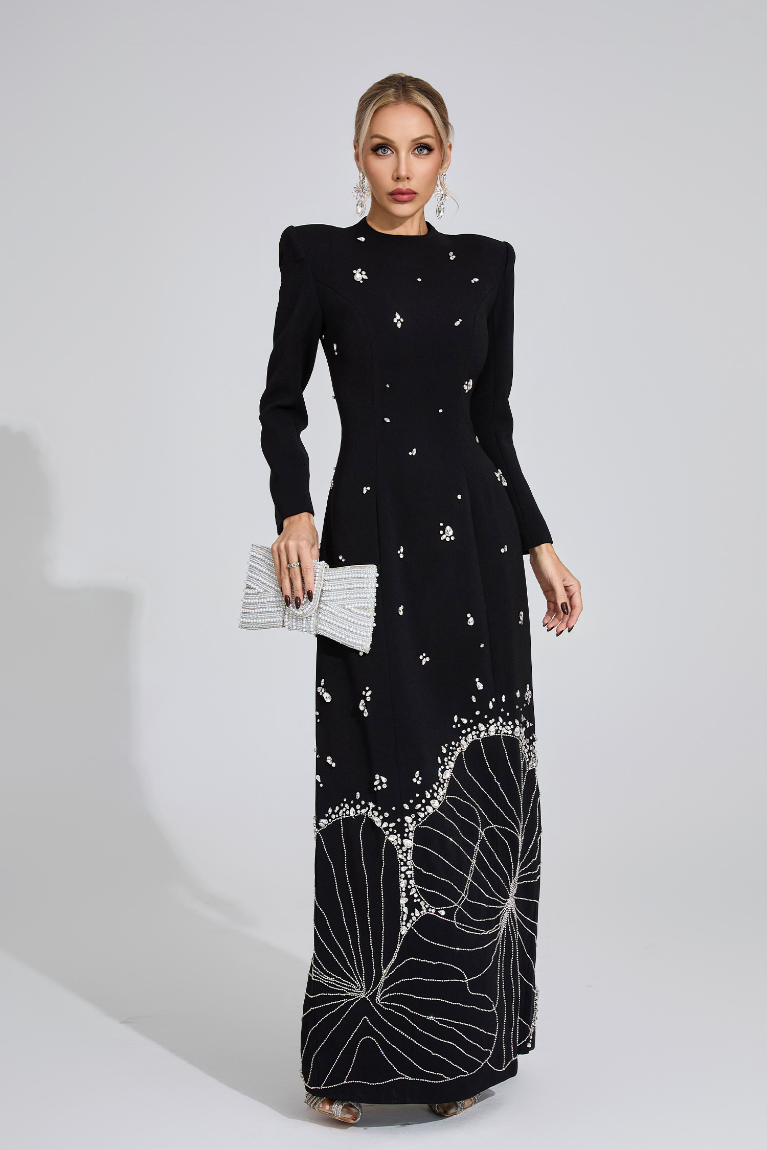 Persephone Black Diamond Maxi Dress