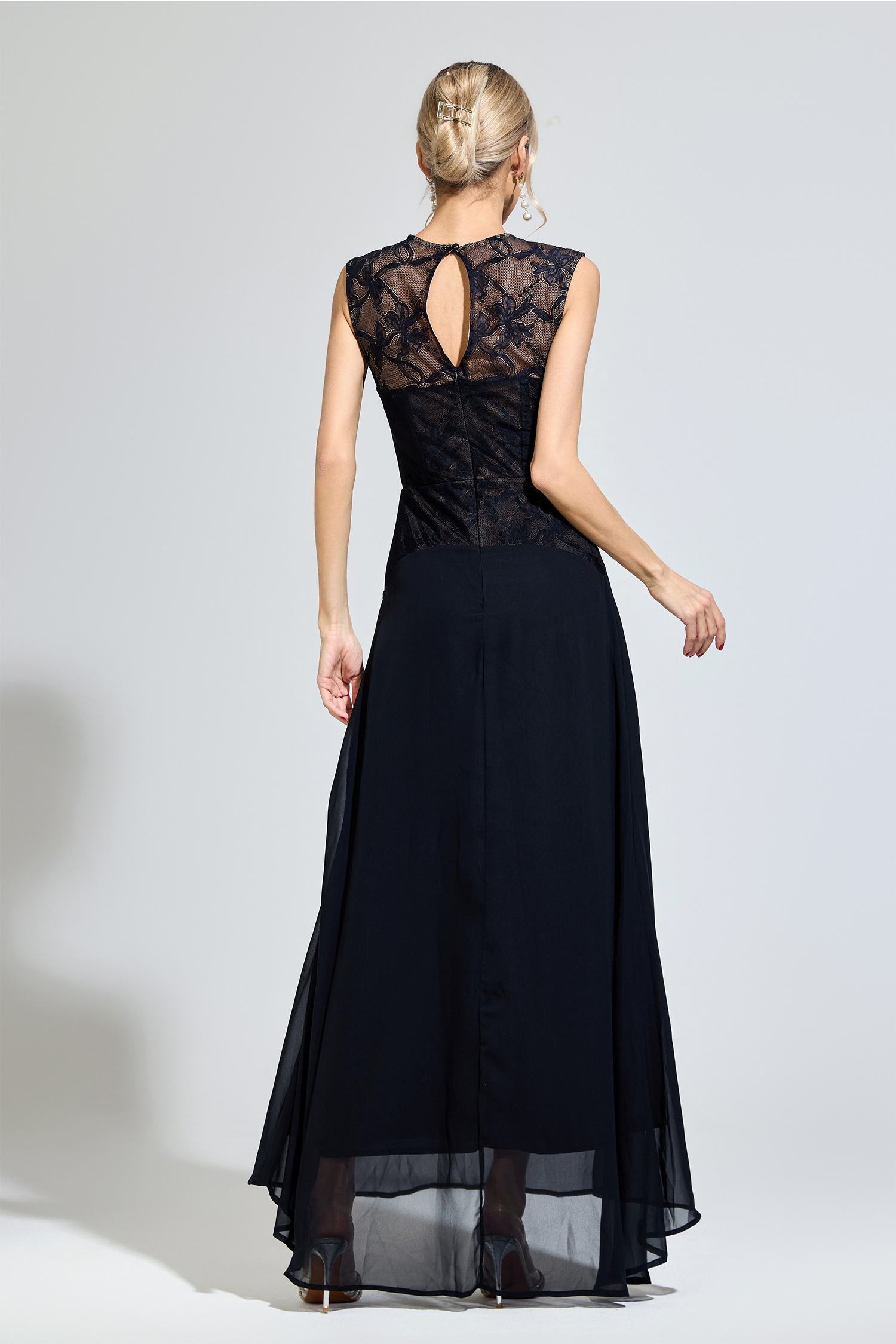Plato Black Lace Formal Dress