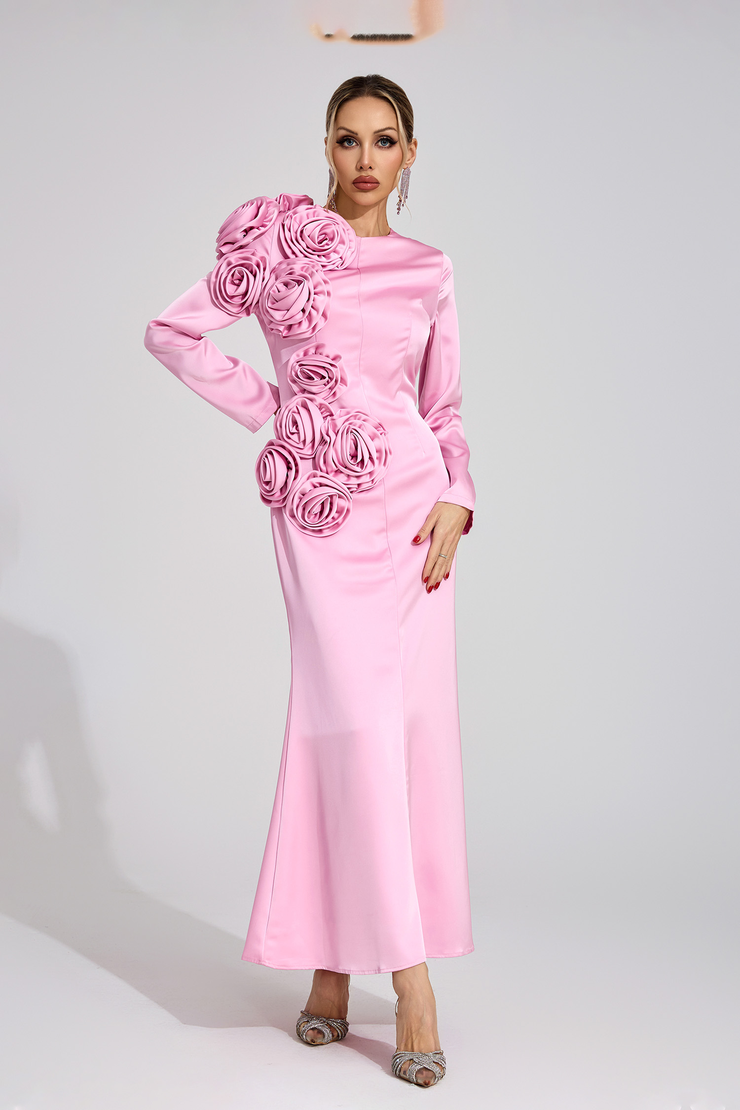 Plex Pink Floral Maxi Dress