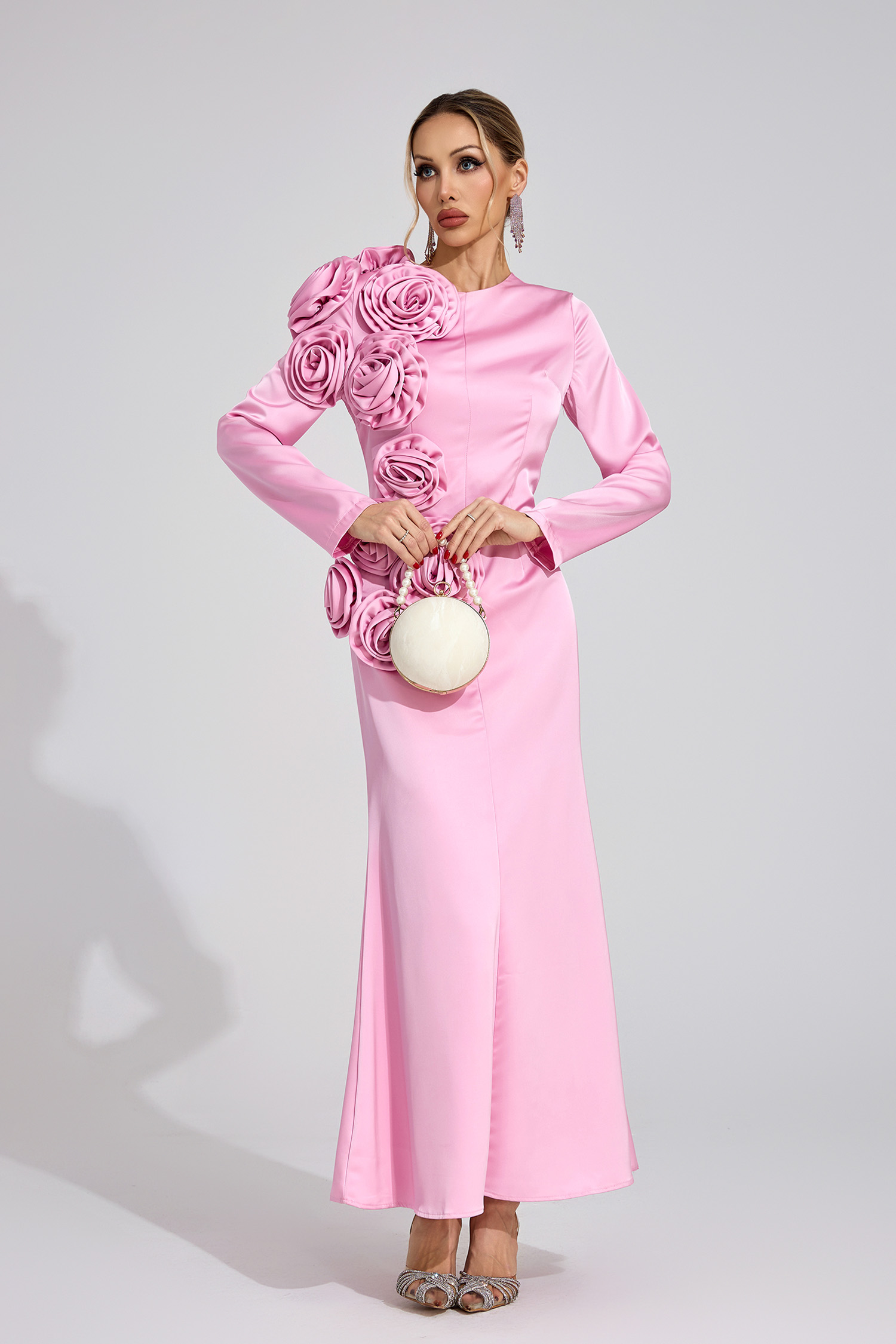 Plex Pink Floral Maxi Dress