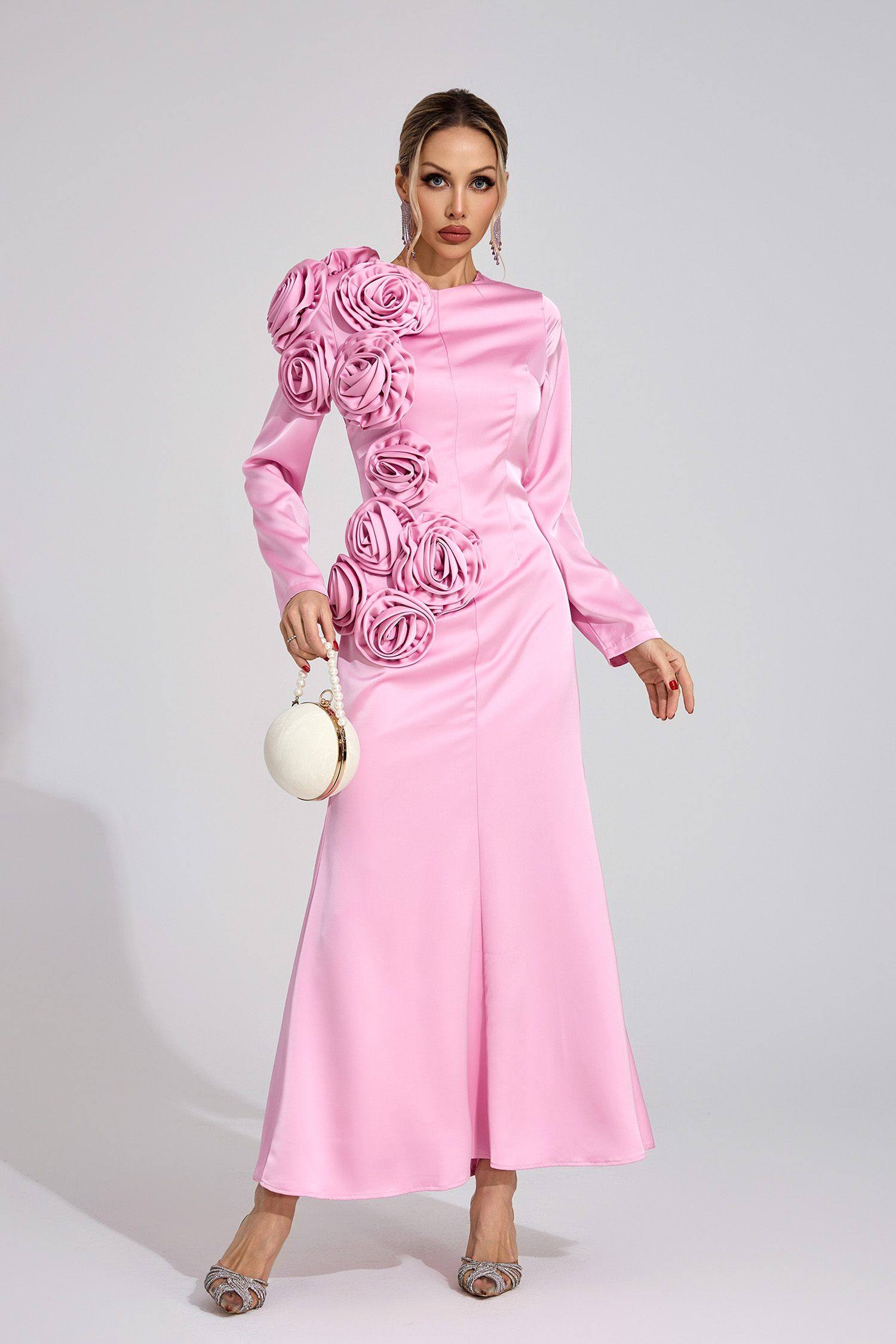 Plex Pink Floral Maxi Dress