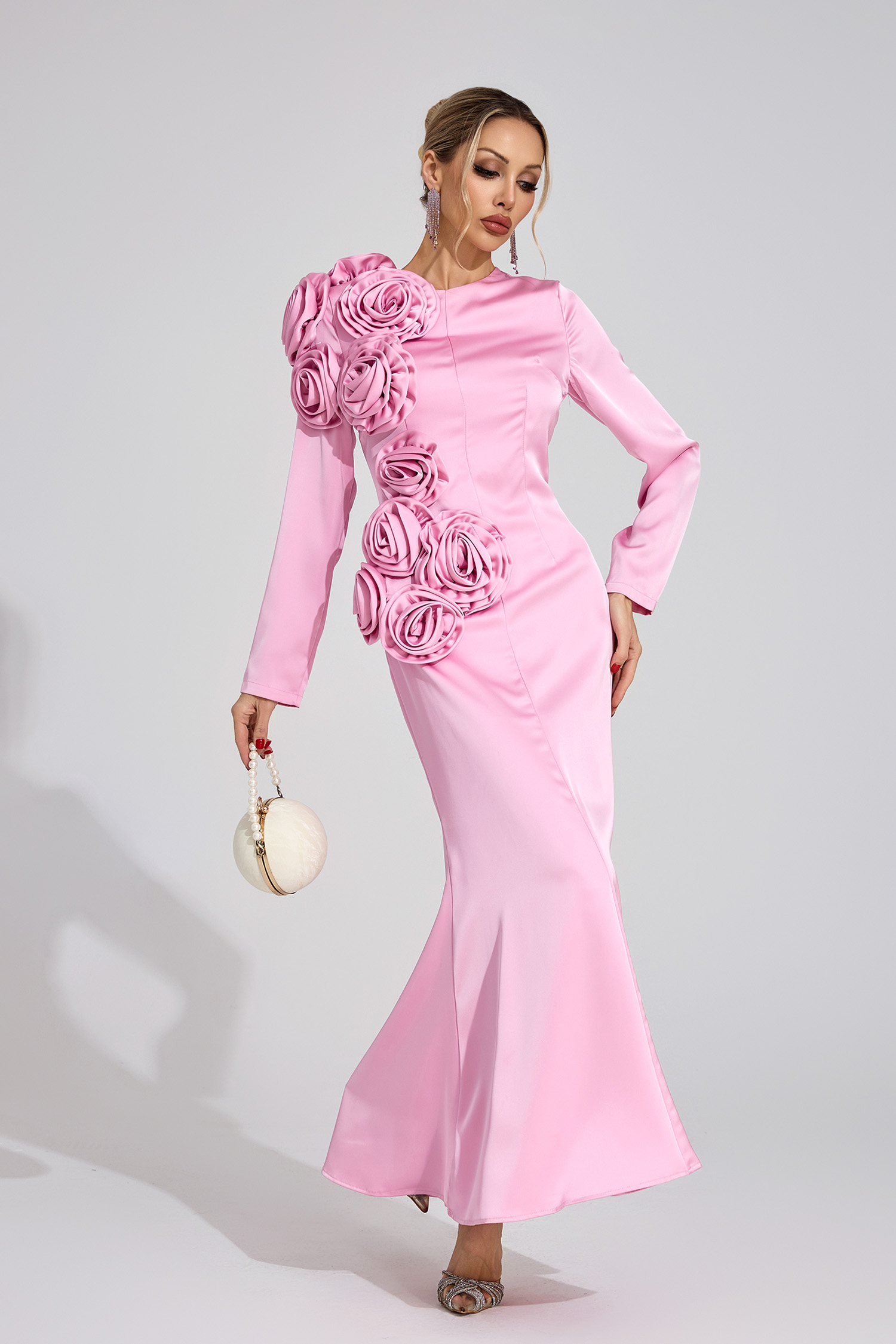 Plex Pink Floral Maxi Dress