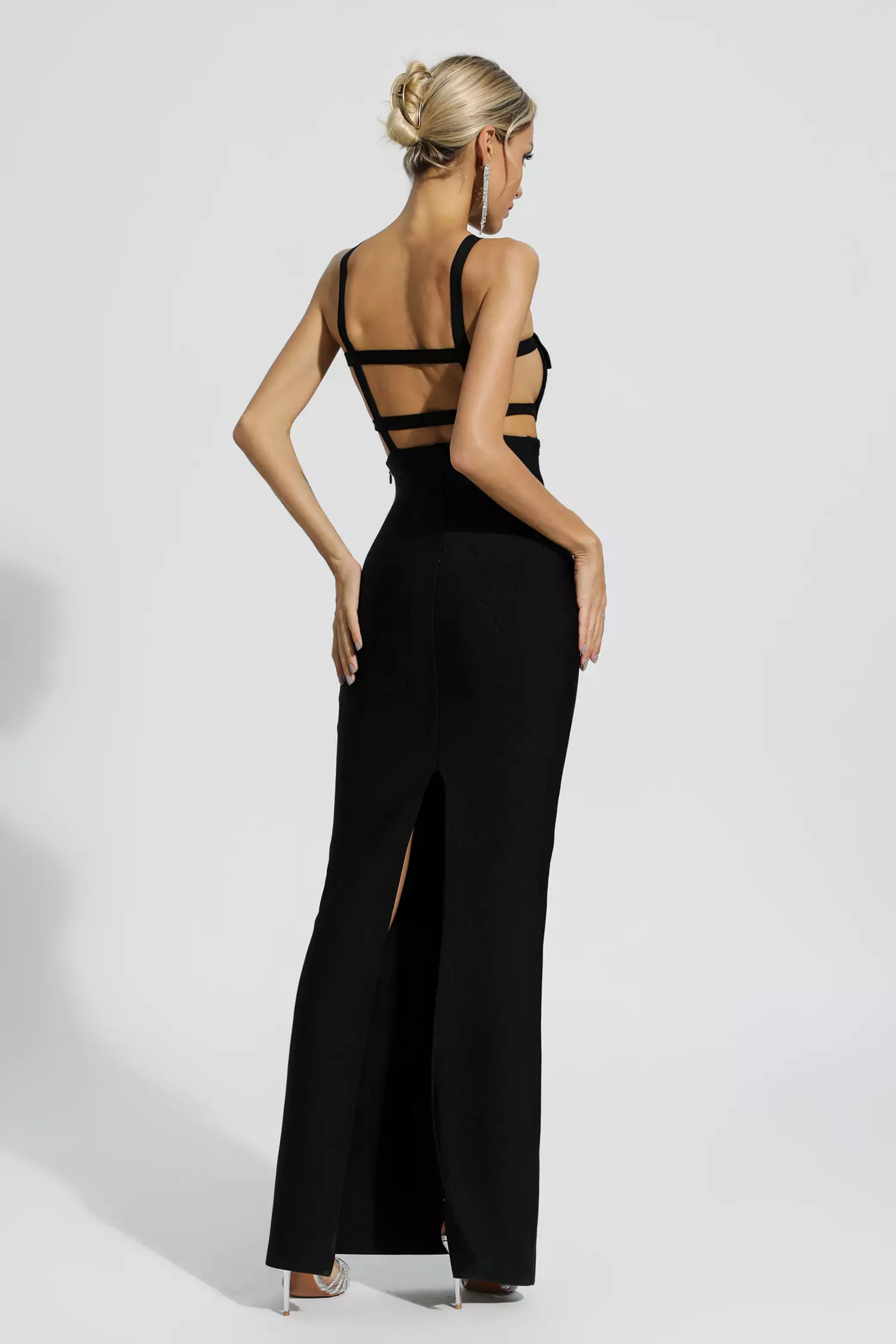Priscilla Black Halterneck Bandage Dress-CATCHALL