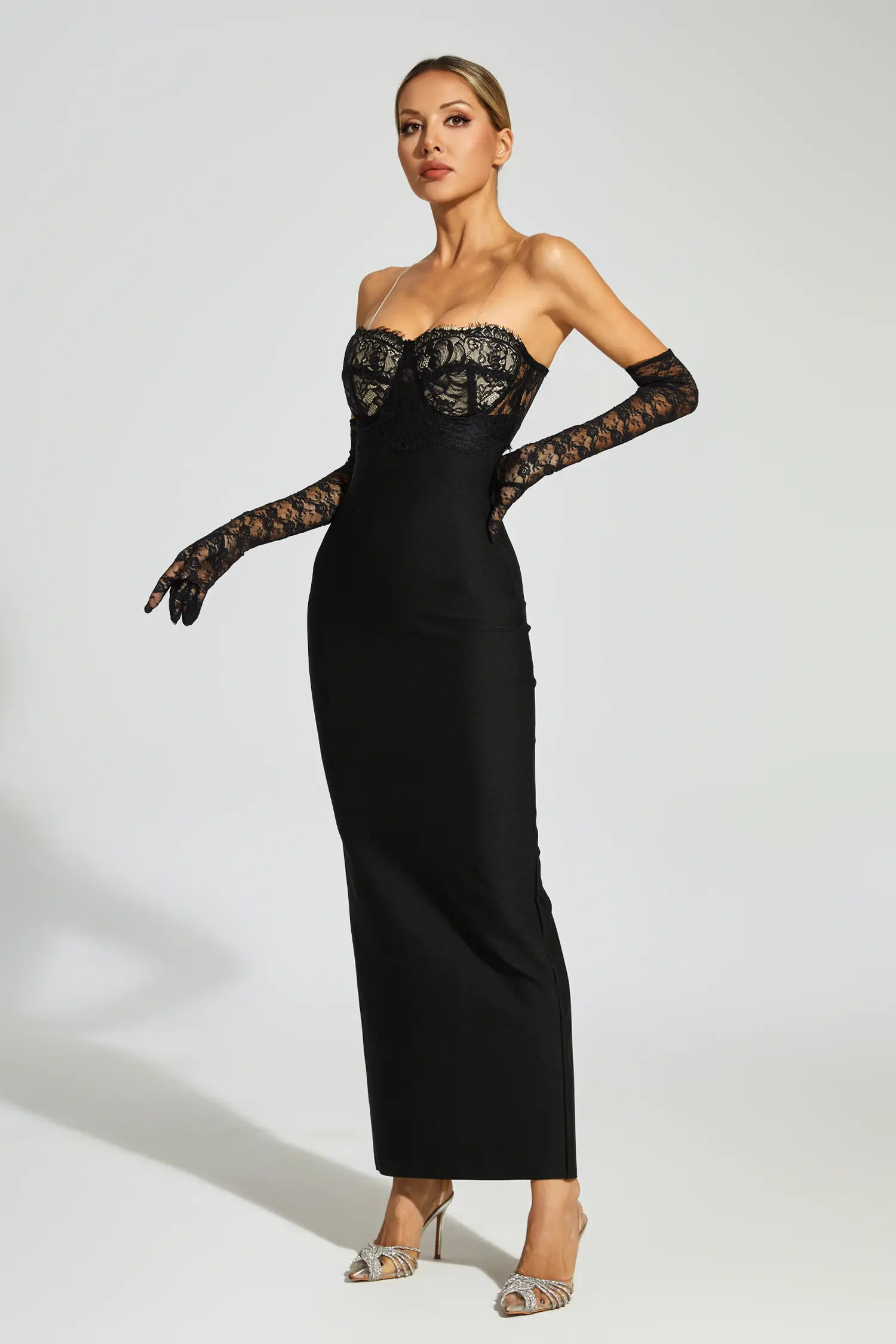 Pritt Black Off Shoulder Bandage Dress-CATCHALL