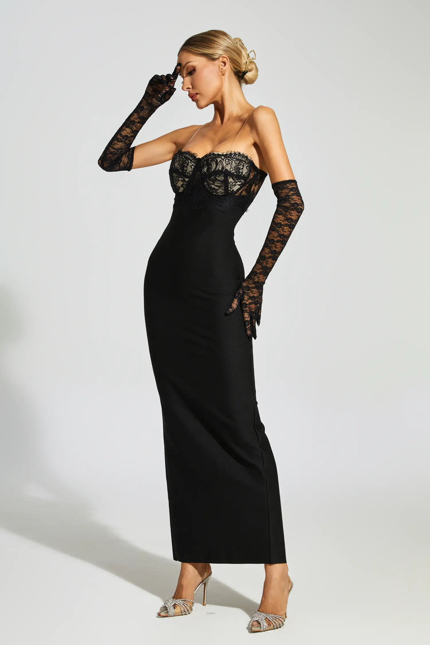 Pritt Black Off Shoulder Bandage Dress-CATCHALL