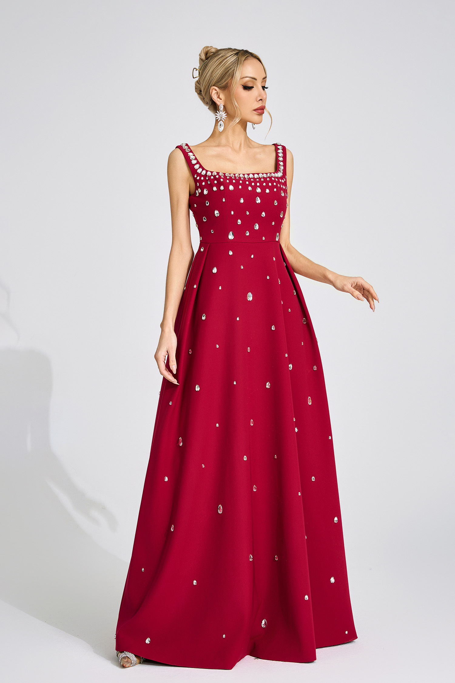 Quinn Red Diamond Maxi Dress