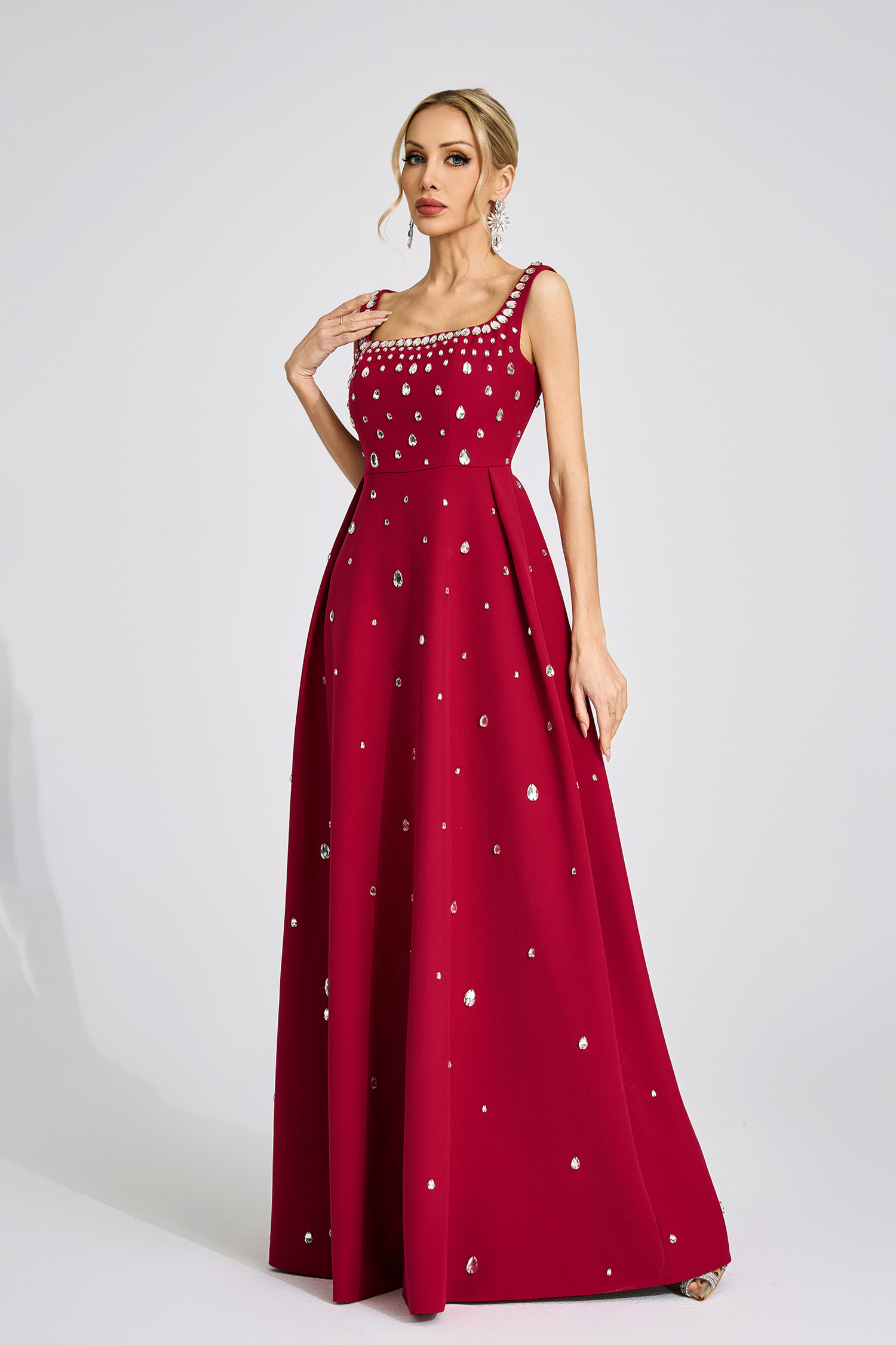 Quinn Red Diamond Maxi Dress