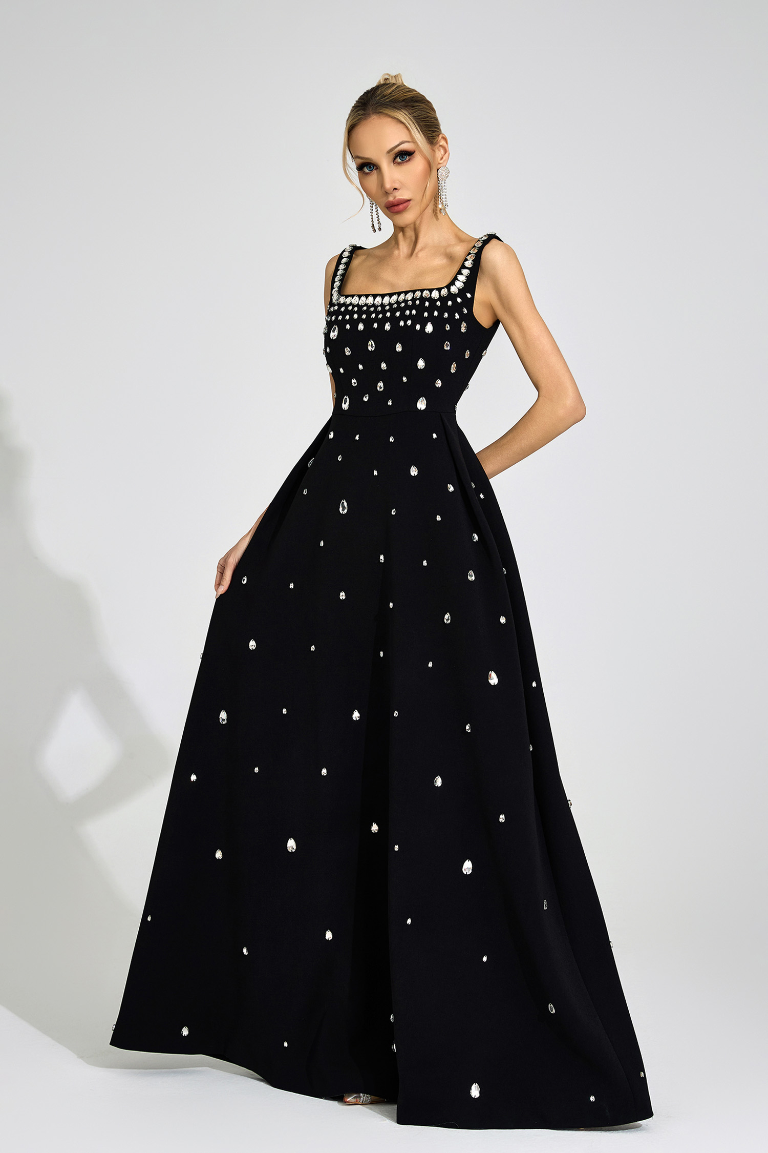 Quinn  Black Diamond Maxi Dress