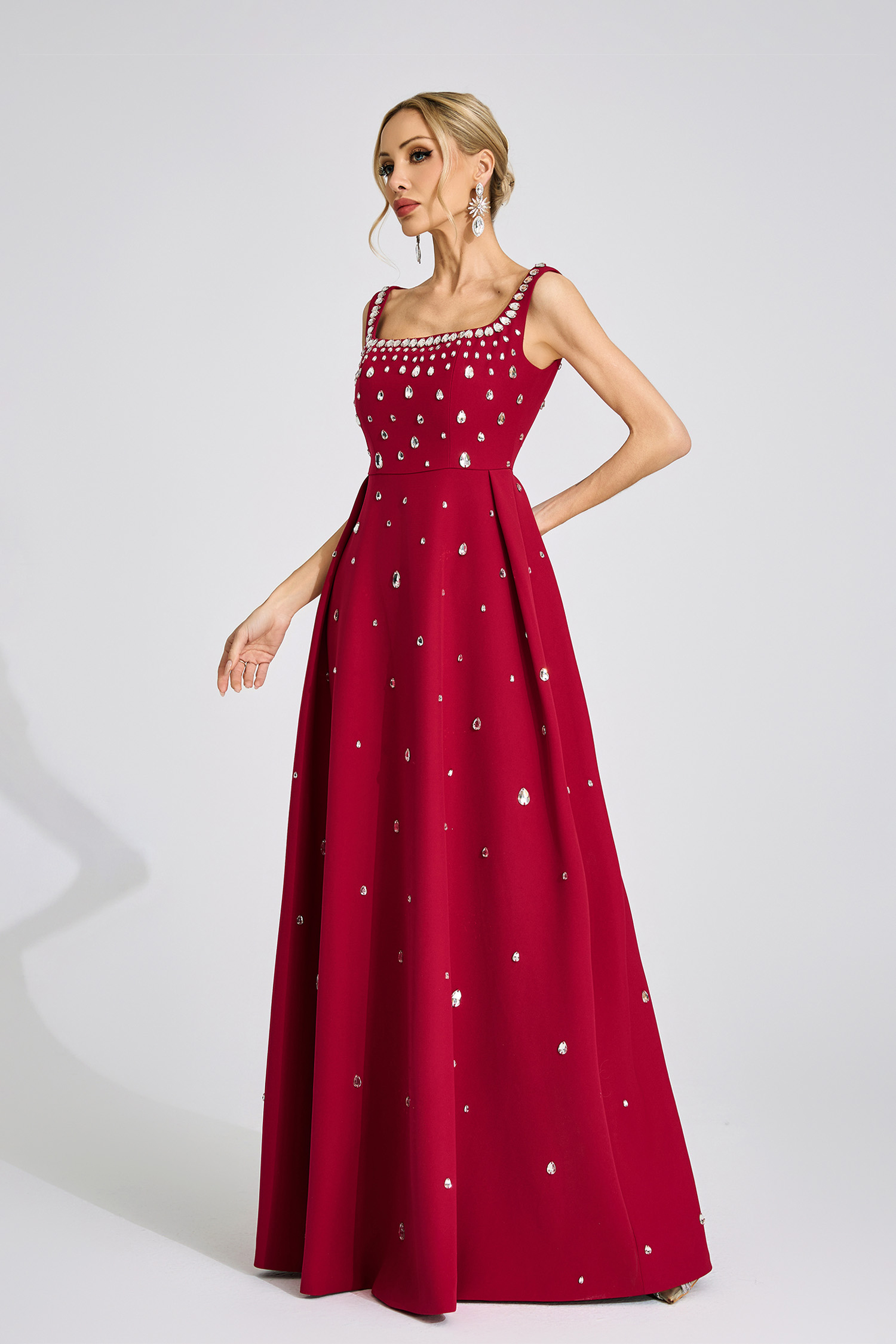 Quinn Red Diamond Maxi Dress