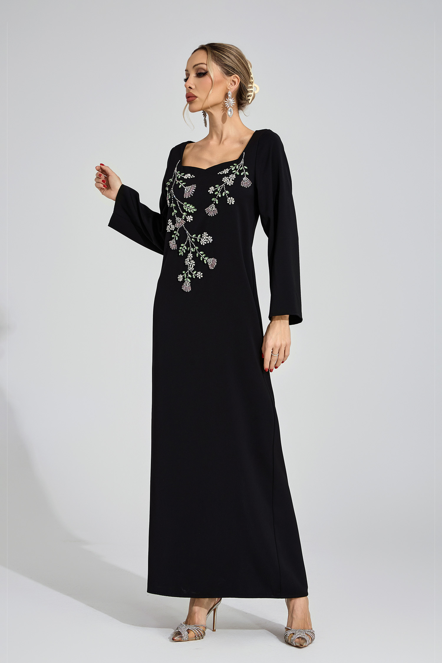Rae Black Diamond Maxi Dress