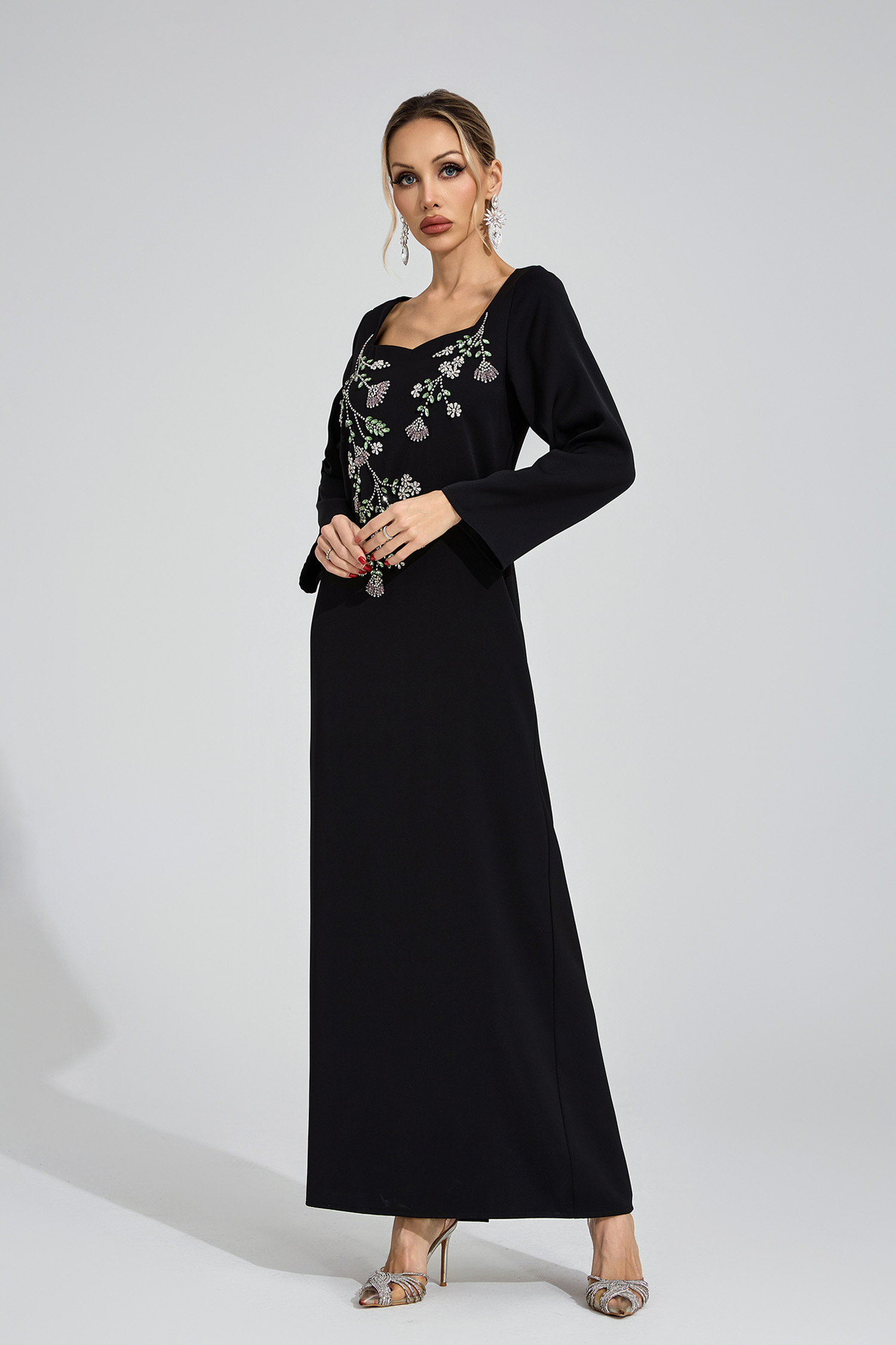 Rae Black Diamond Maxi Dress