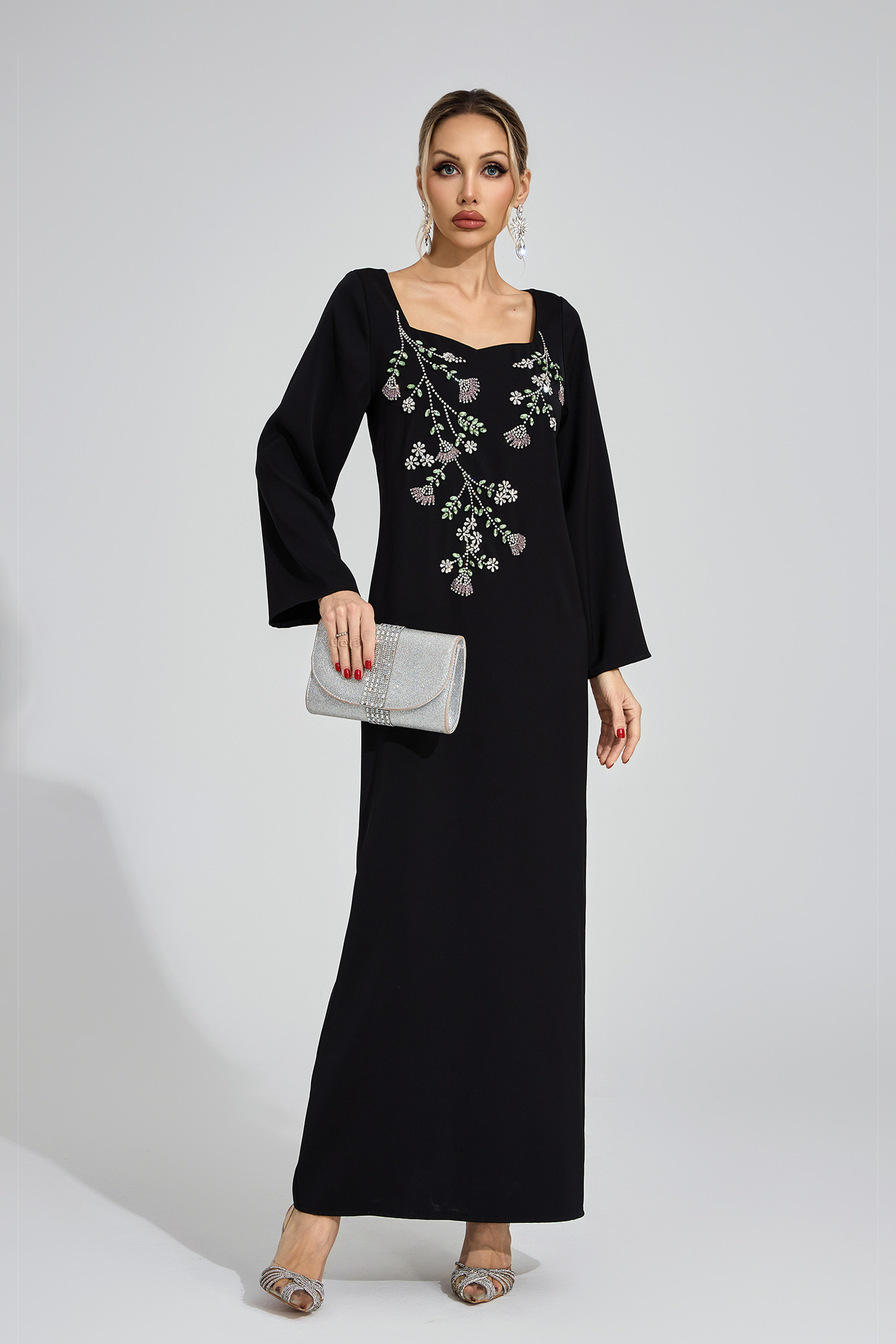 Rae Black Diamond Maxi Dress