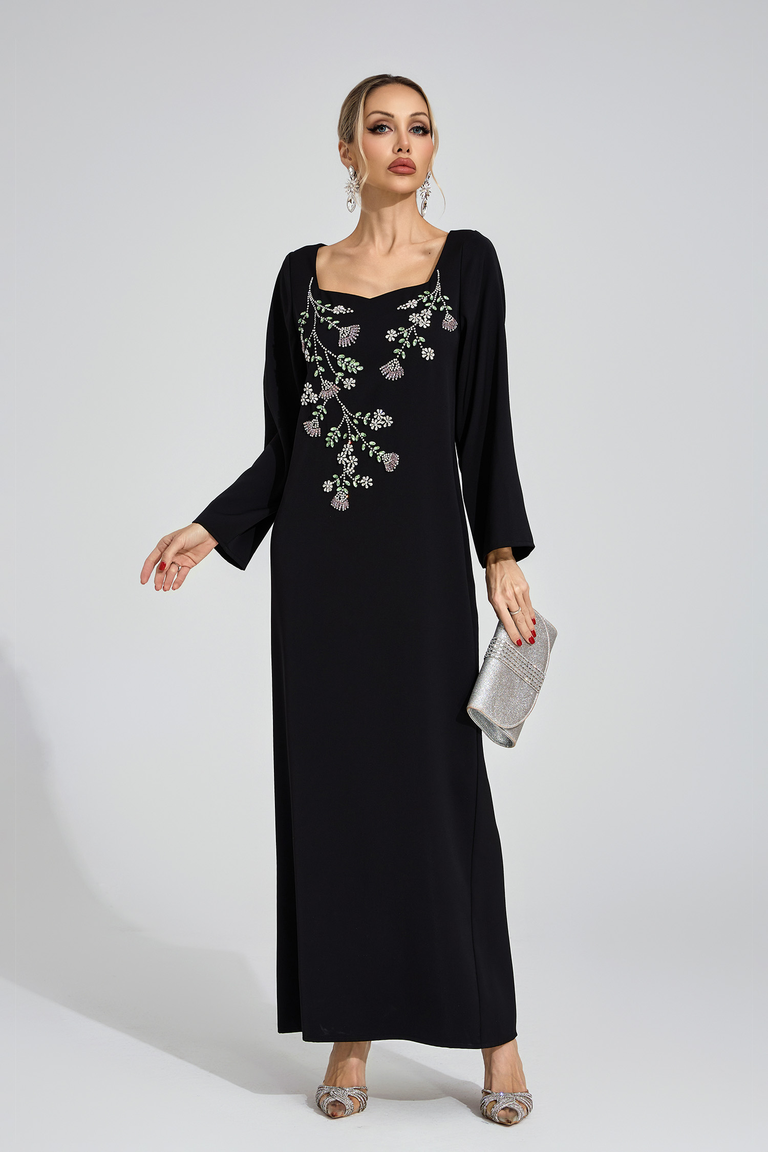 Rae Black Diamond Maxi Dress