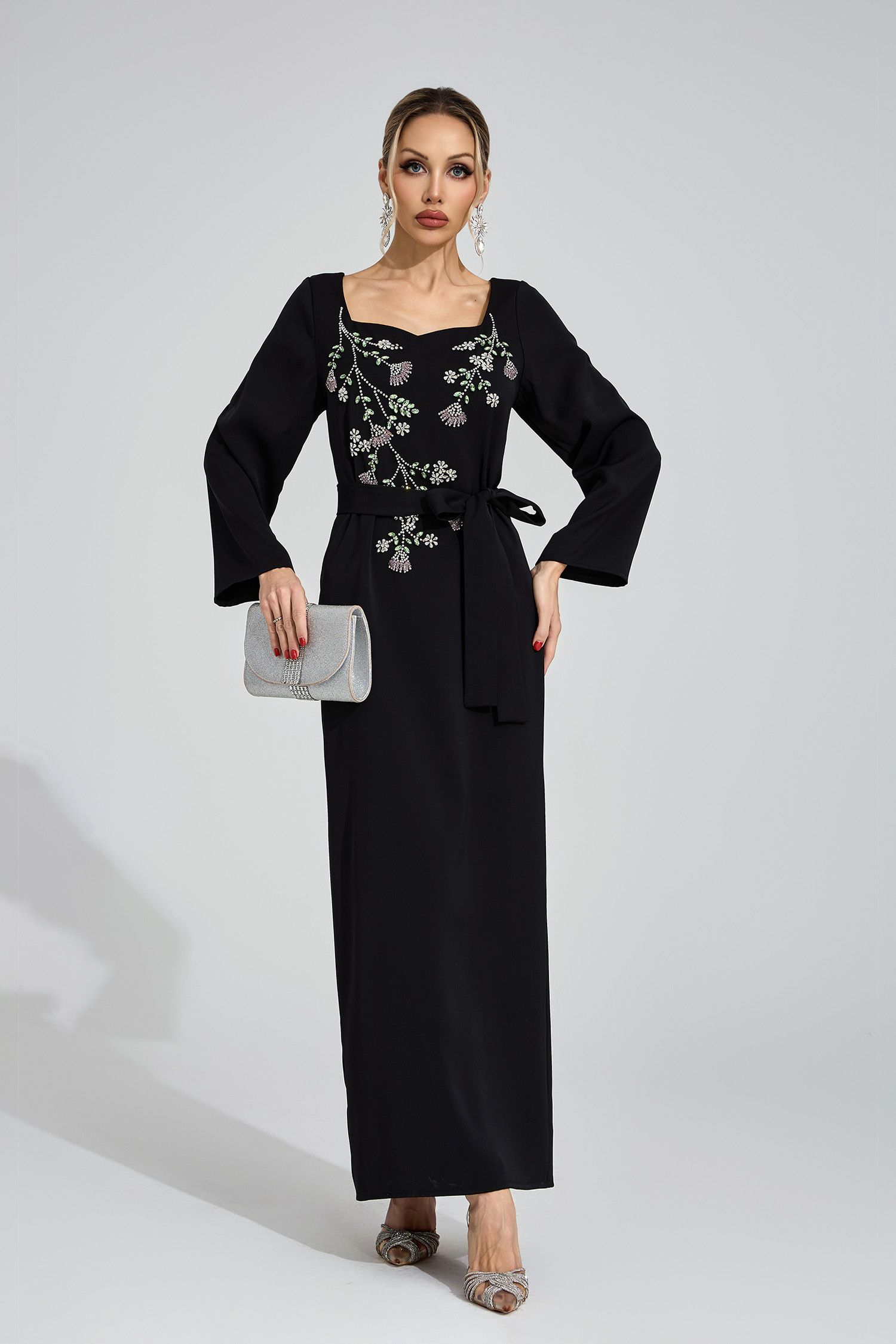 Rae Black Diamond Maxi Dress