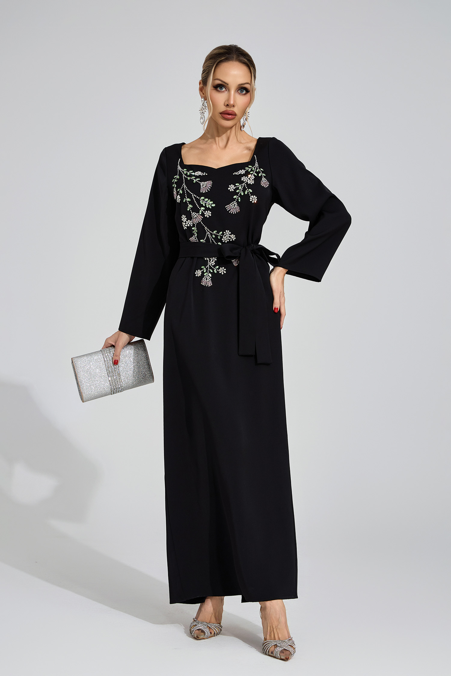 Rae Black Diamond Maxi Dress