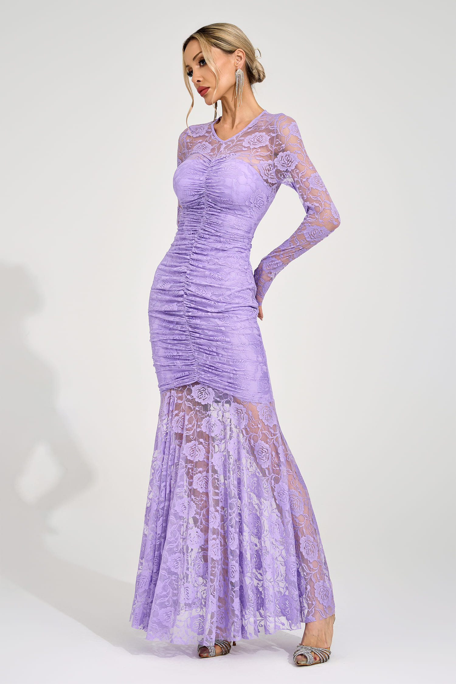 Ragnhild Purple Pleated Maxi Dress