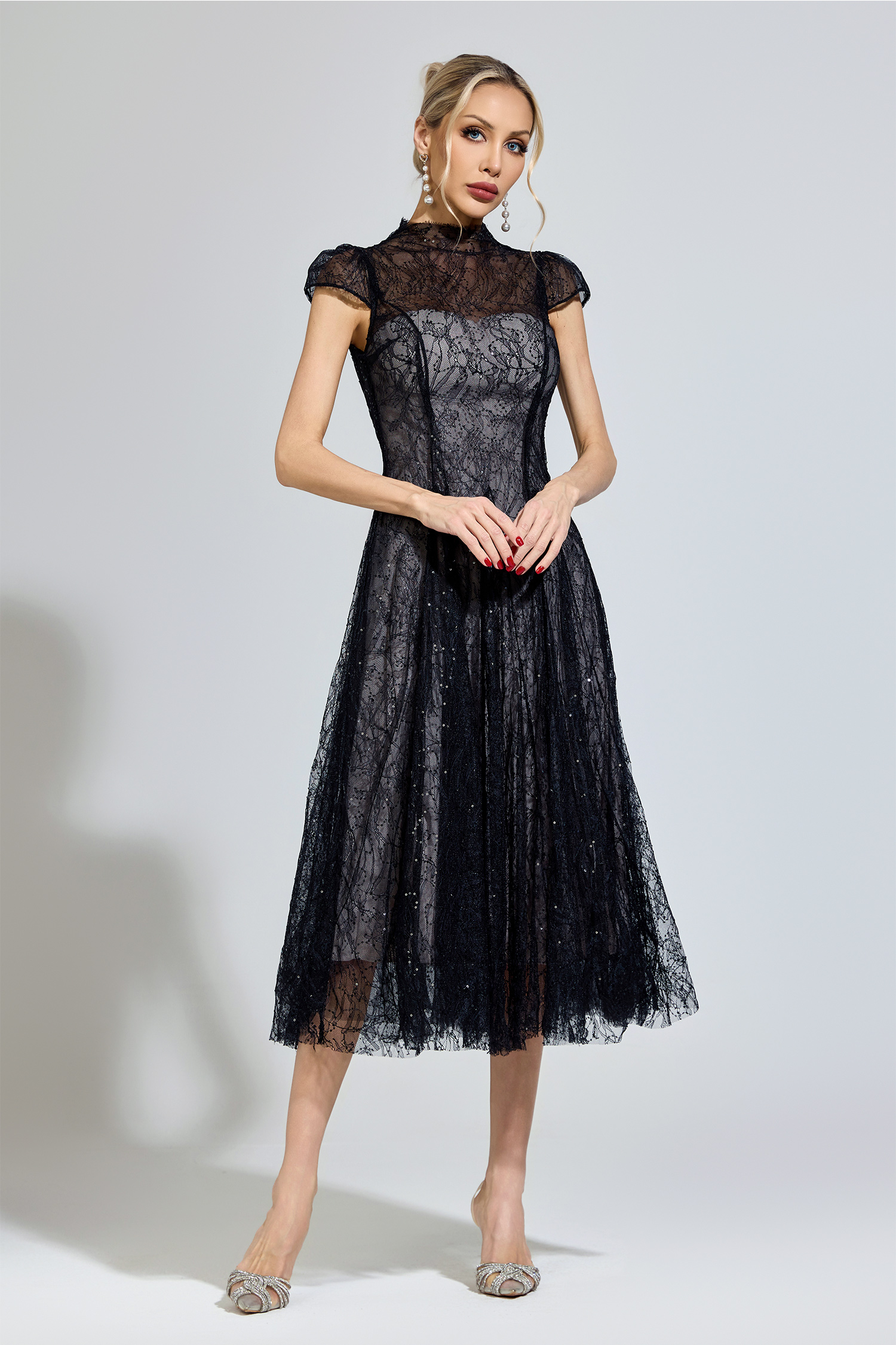 Rawls Black Lace Sequin Dress