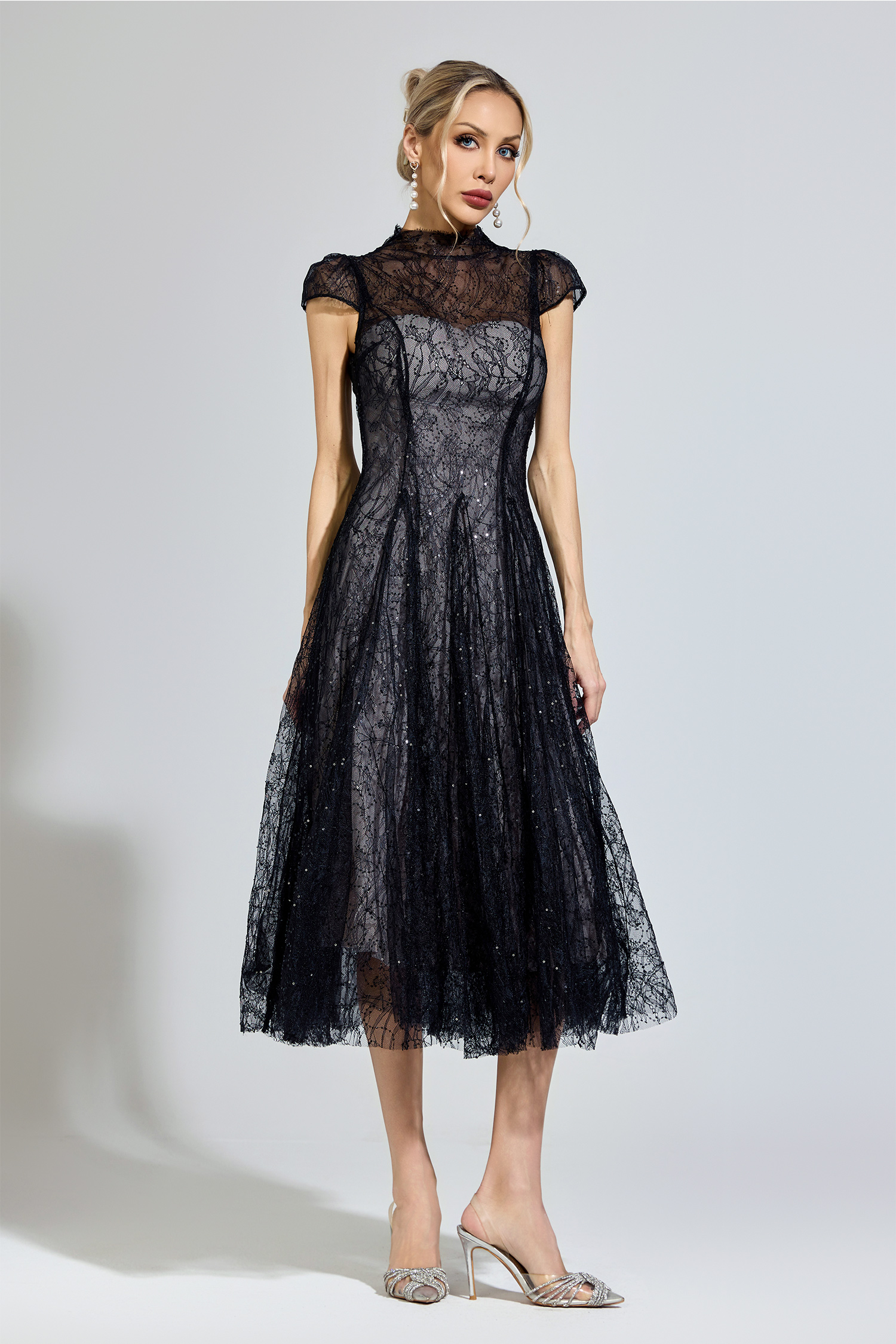 Rawls Black Lace Sequin Dress