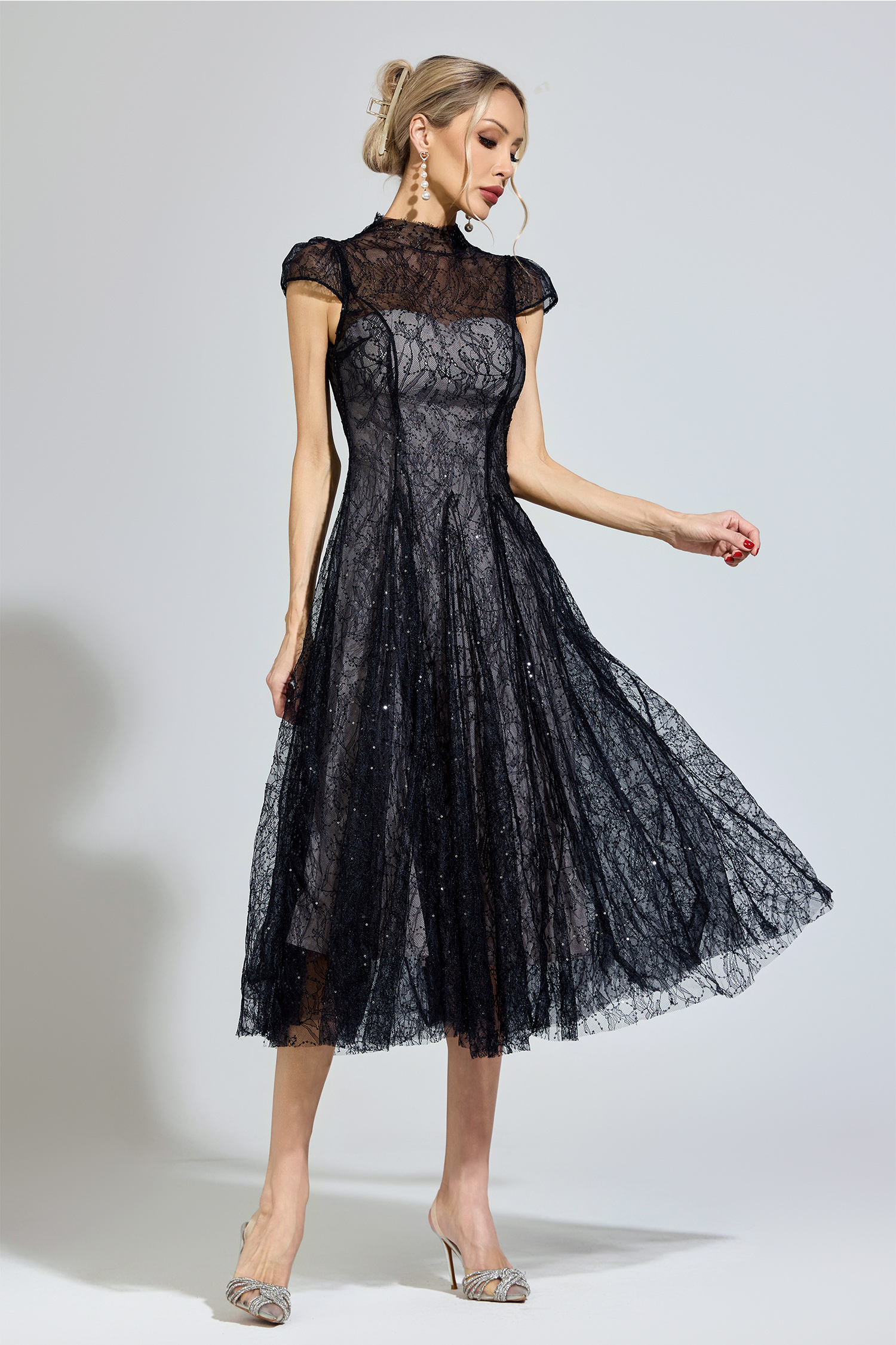 Rawls Black Lace Sequin Dress