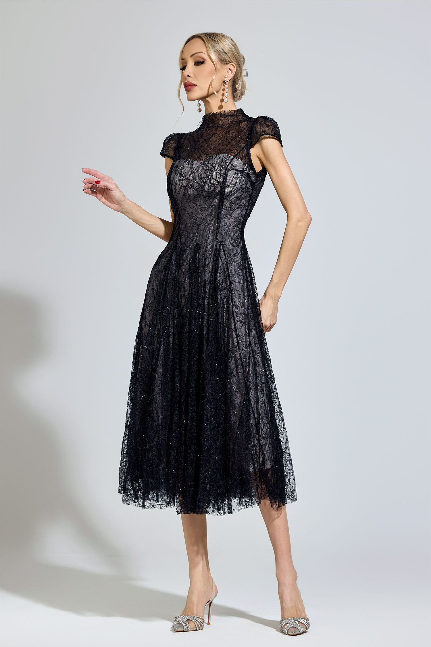 Rawls Black Lace Sequin Dress