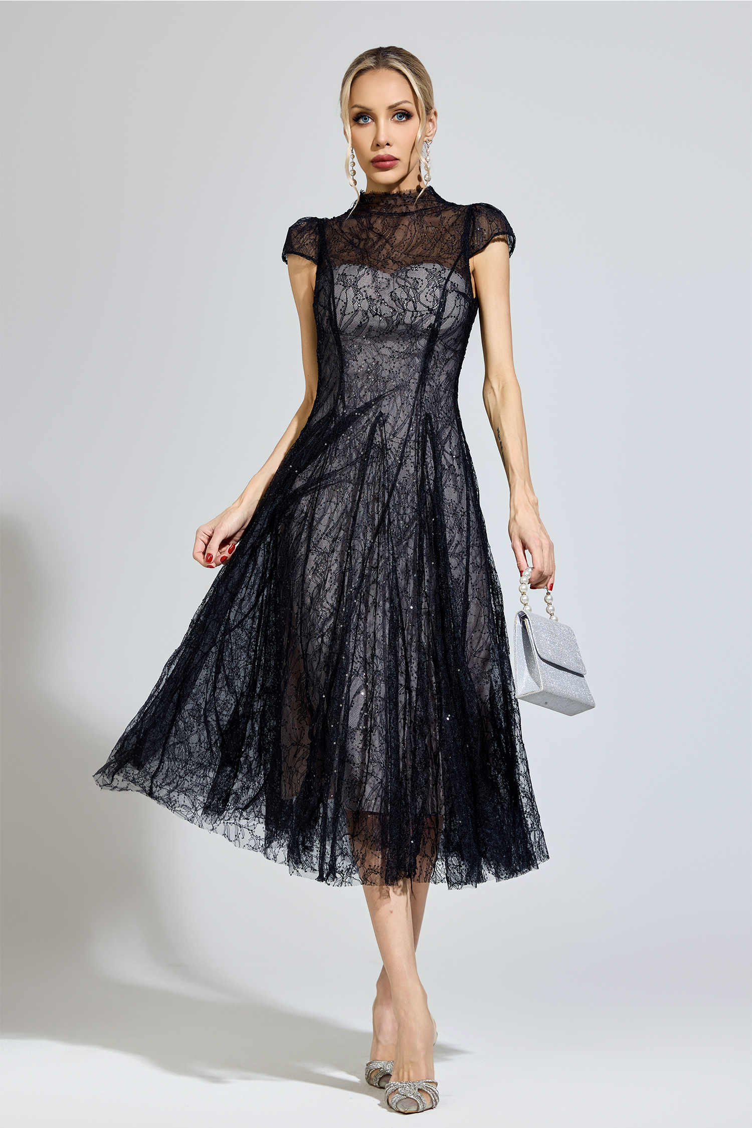 Rawls Black Lace Sequin Dress