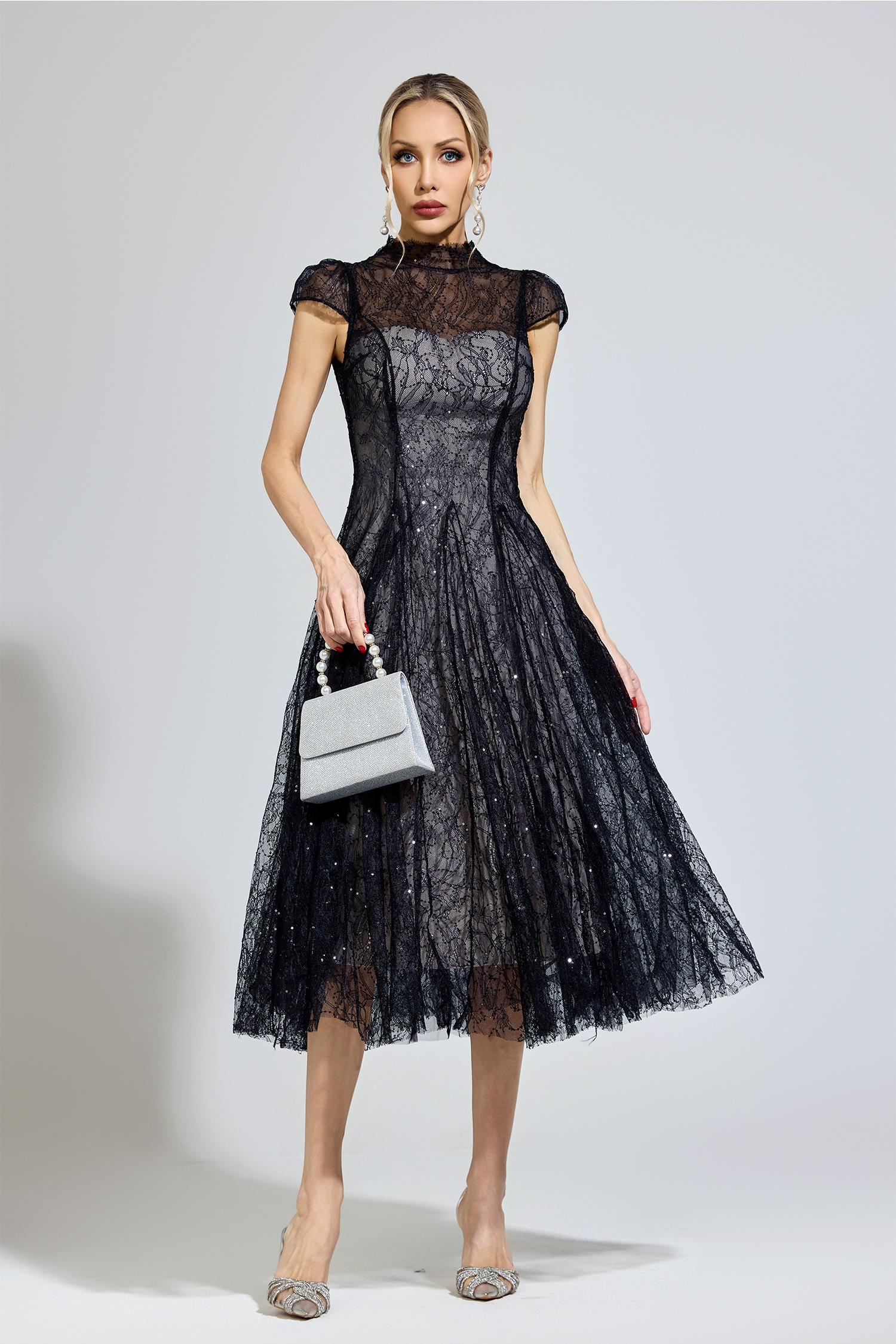 Rawls Black Lace Sequin Dress