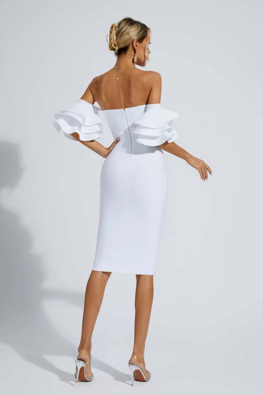 Raya Red Bandage Bridesmaid Midi Dress