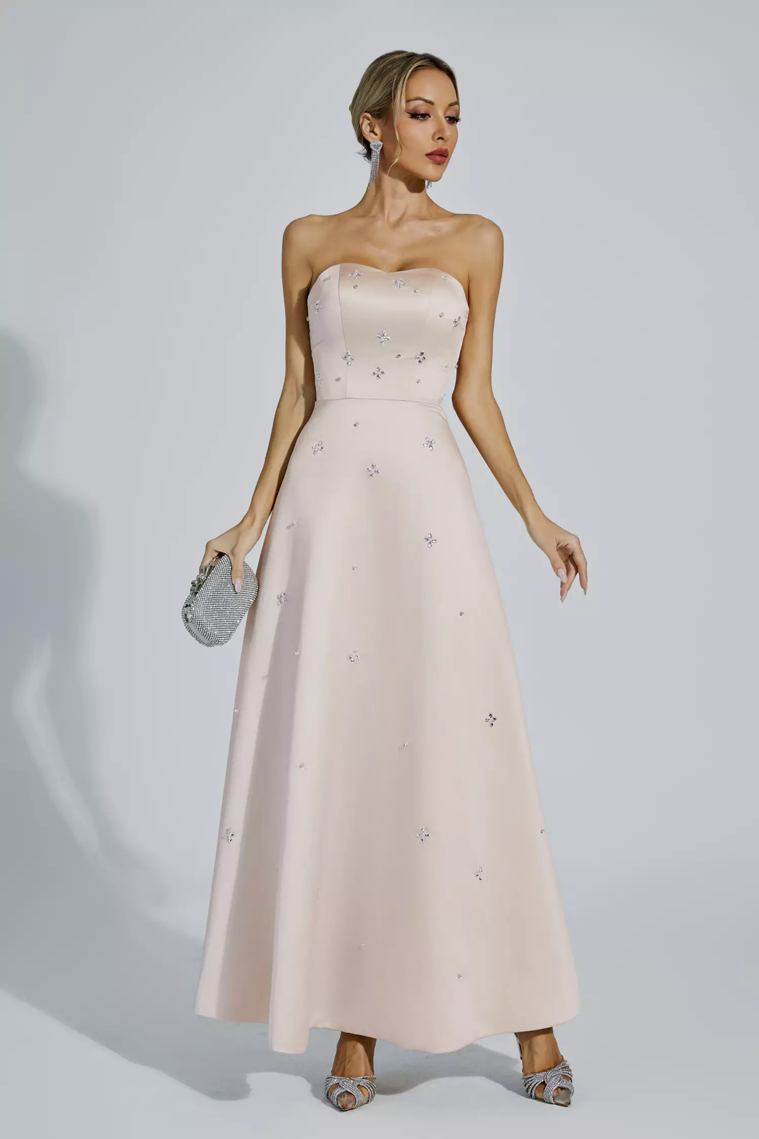 Rayne Champagne Off-shoulder Dress-CATCHALL