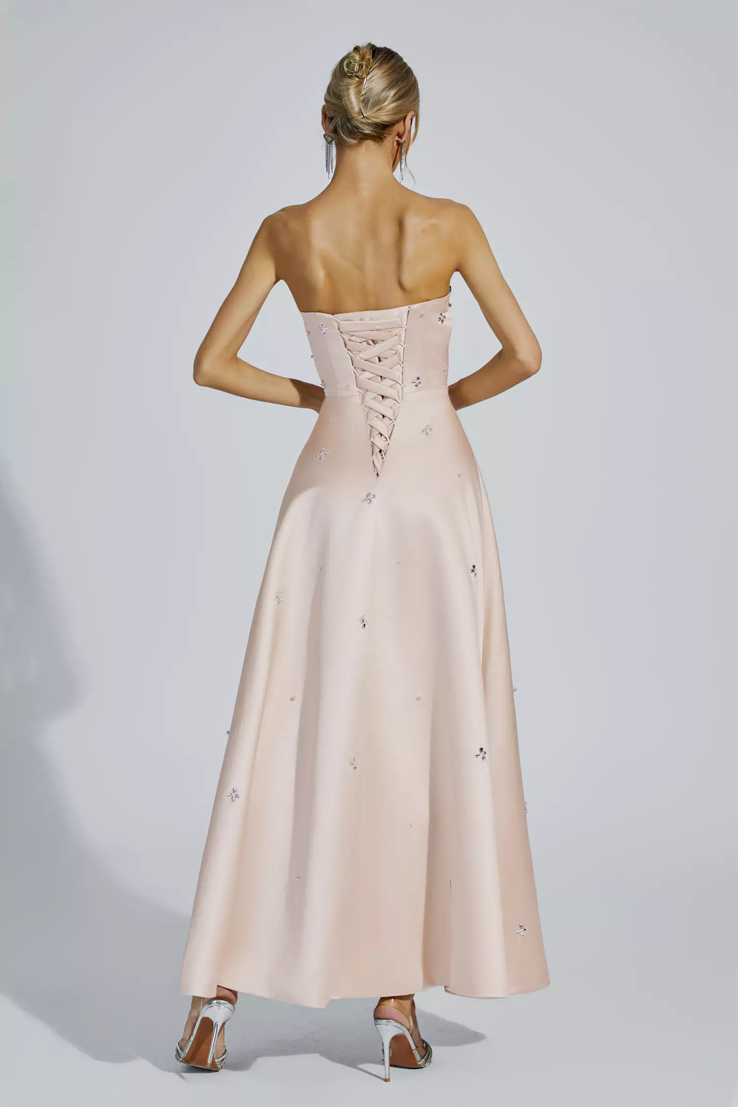 Rayne Champagne Off-shoulder Dress-CATCHALL