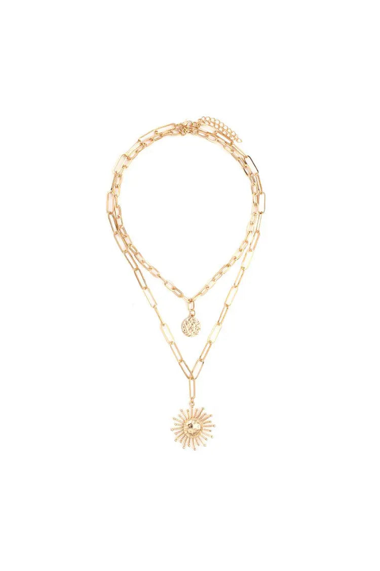 Reese Golden Sun Clavicle Necklace - Catchall