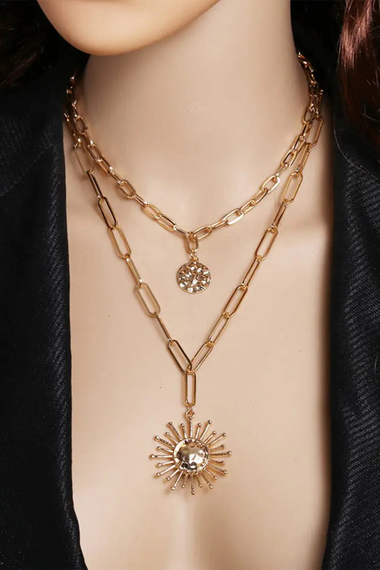 Reese Golden Sun Clavicle Necklace-CATCHALL