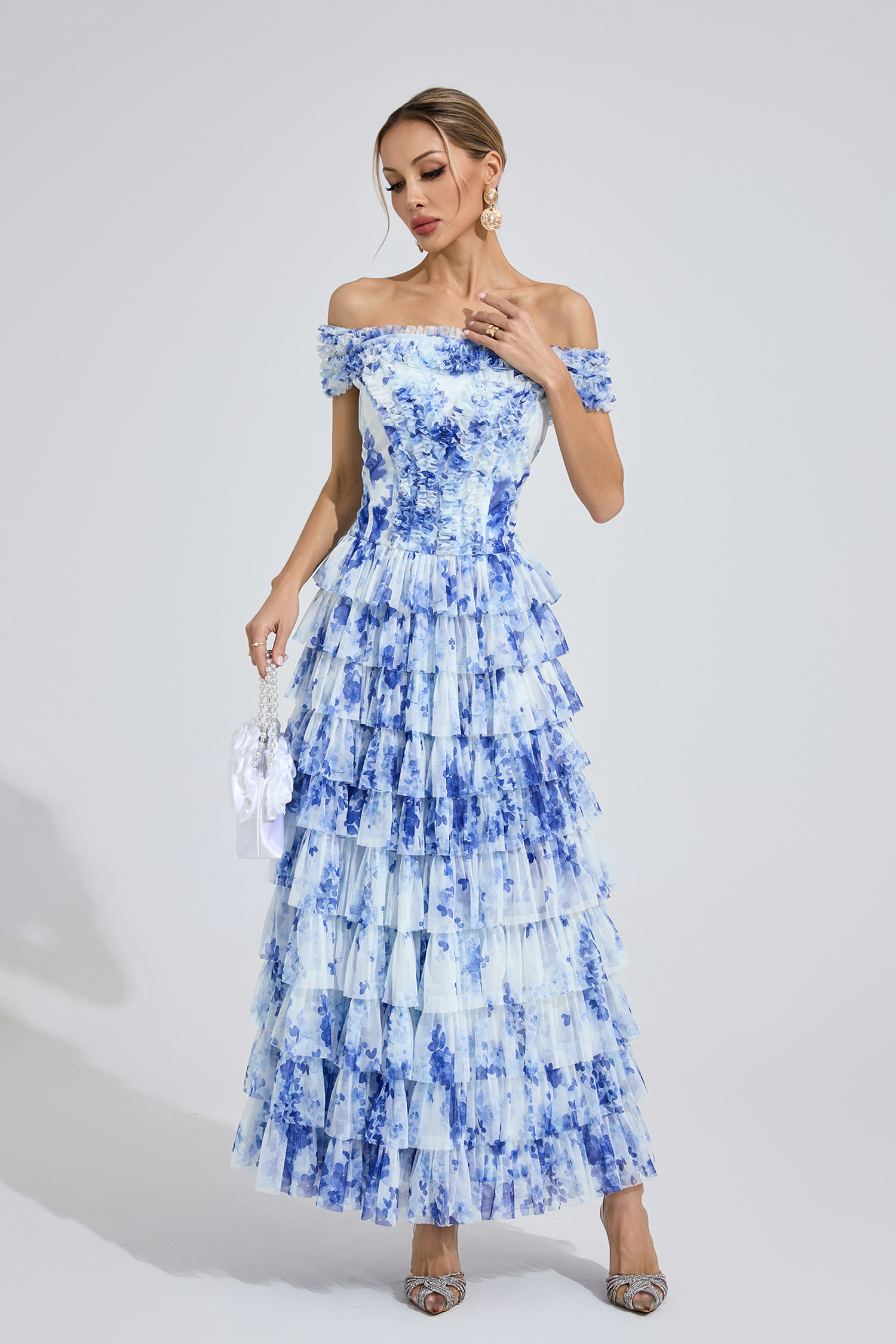 Rhiannon White Floral Maxi Dress