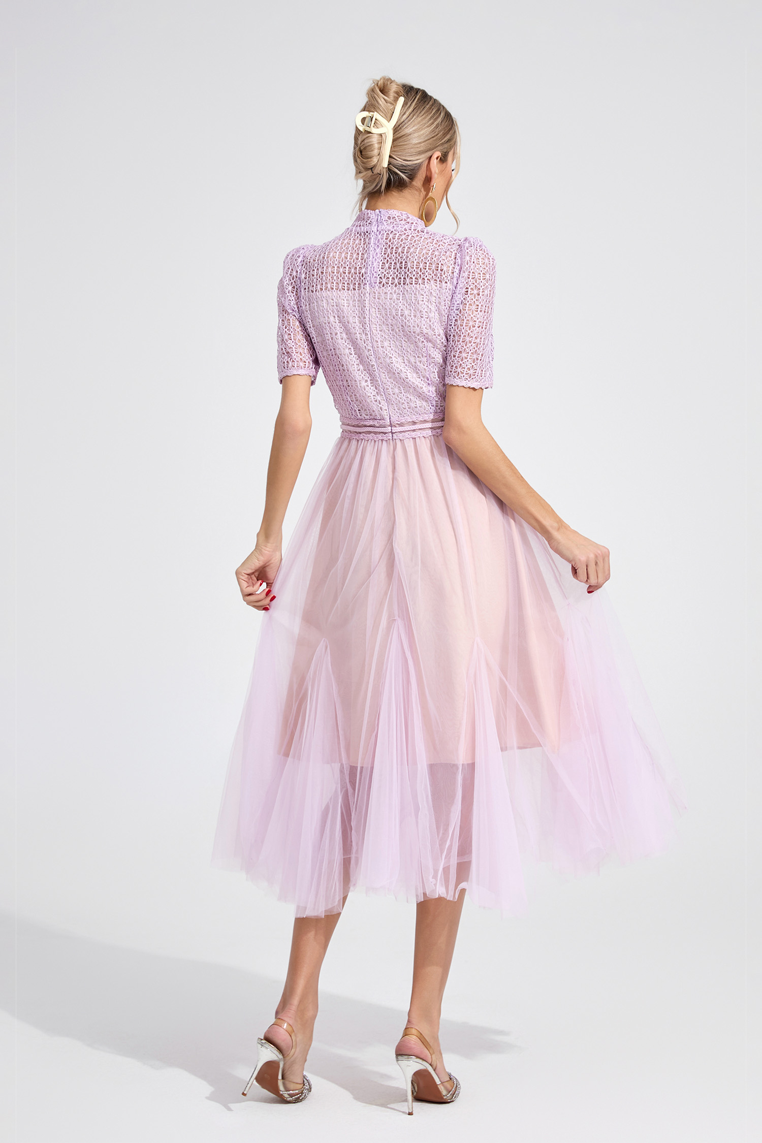 Rhianwen Purple Lace Maxi Dress