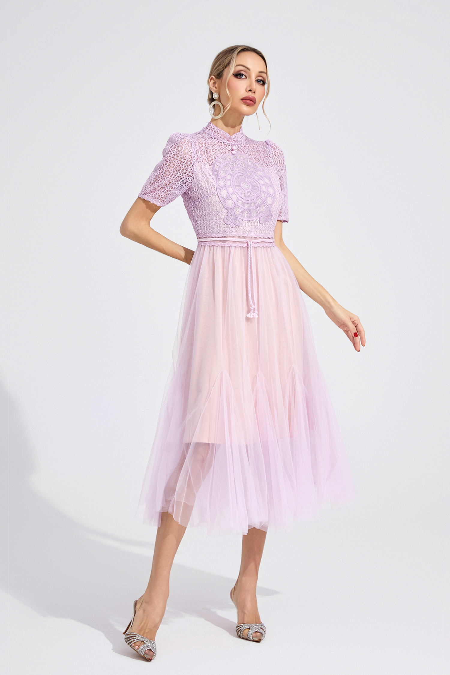 Rhianwen Purple Lace Maxi Dress