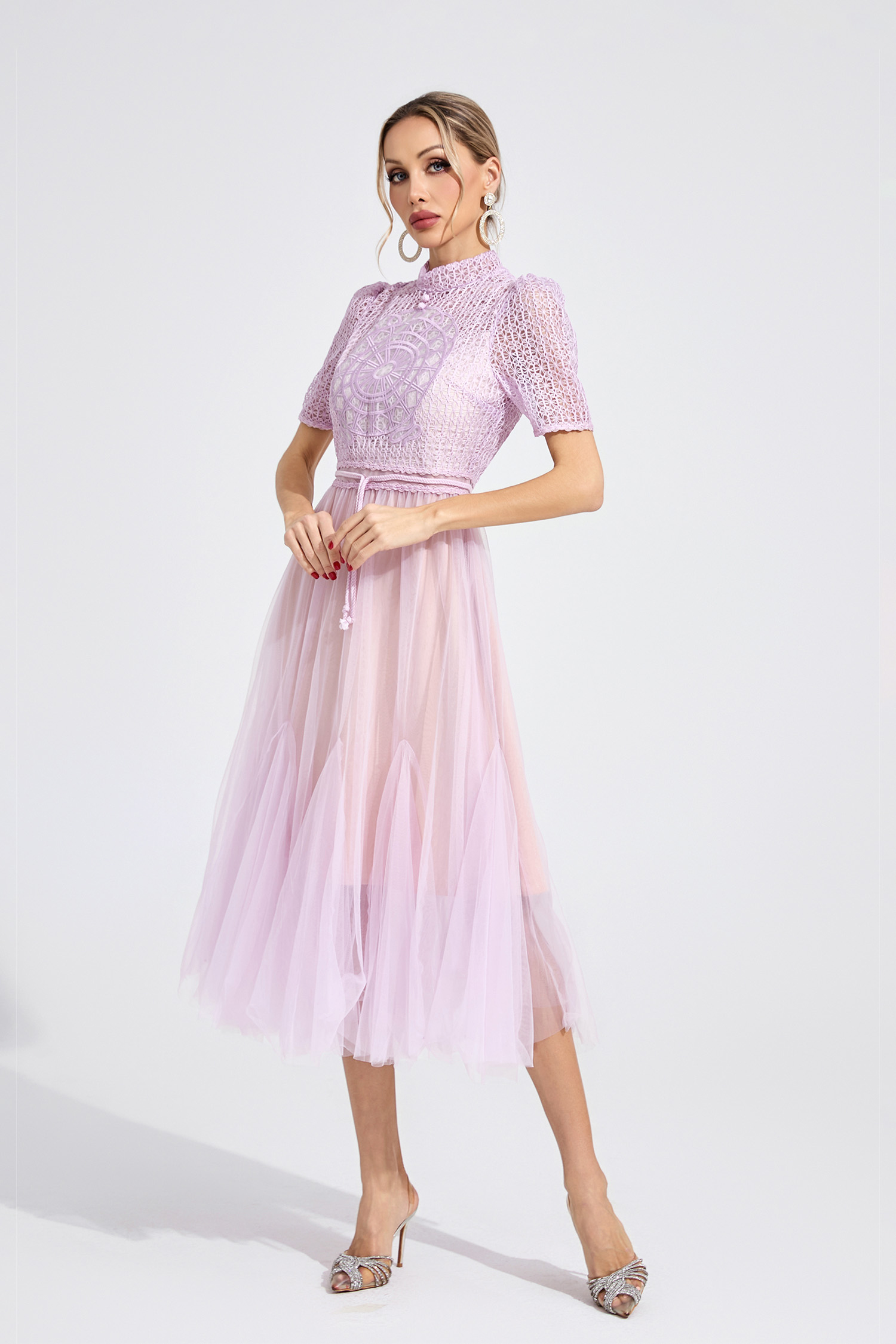 Rhianwen Purple Lace Maxi Dress