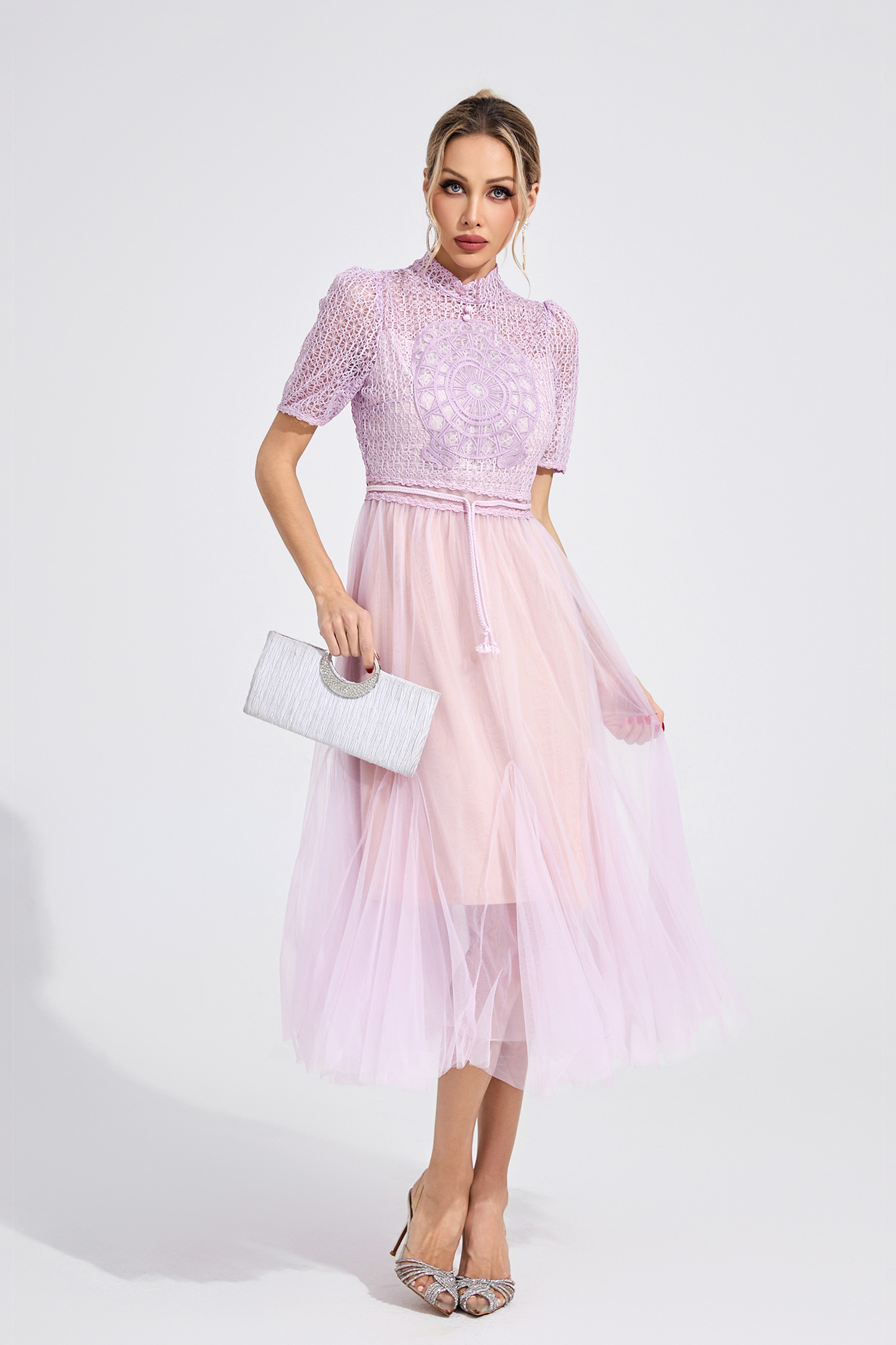 Rhianwen Purple Lace Maxi Dress