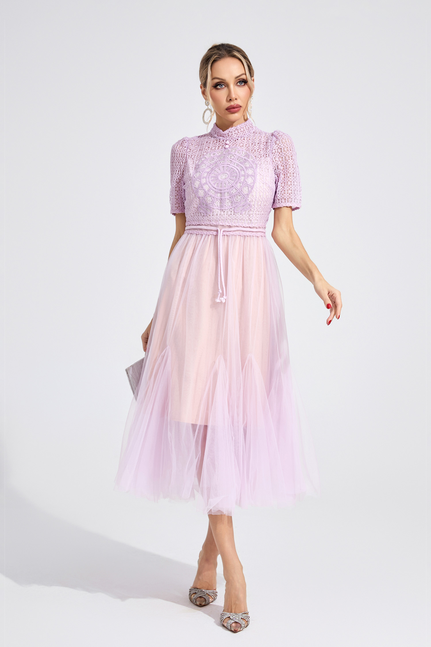 Rhianwen Purple Lace Maxi Dress