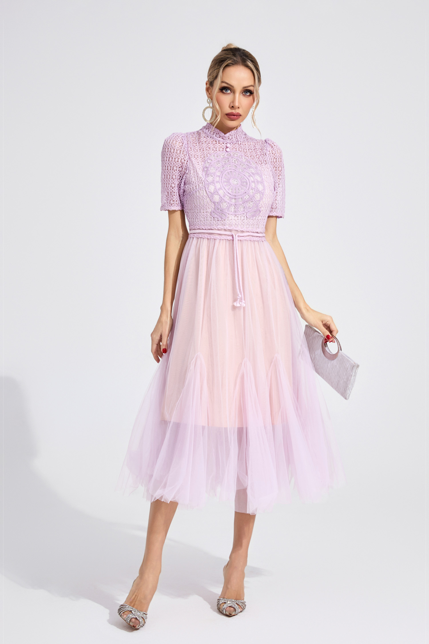 Rhianwen Purple Lace Maxi Dress