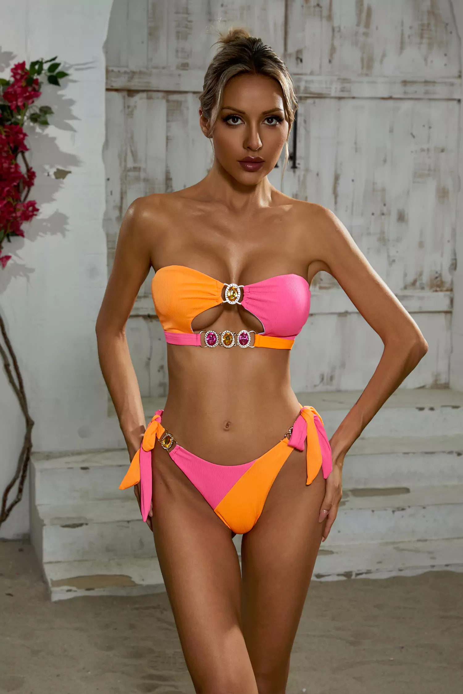 Rita Orange Diamond Bikini-CATCHALL
