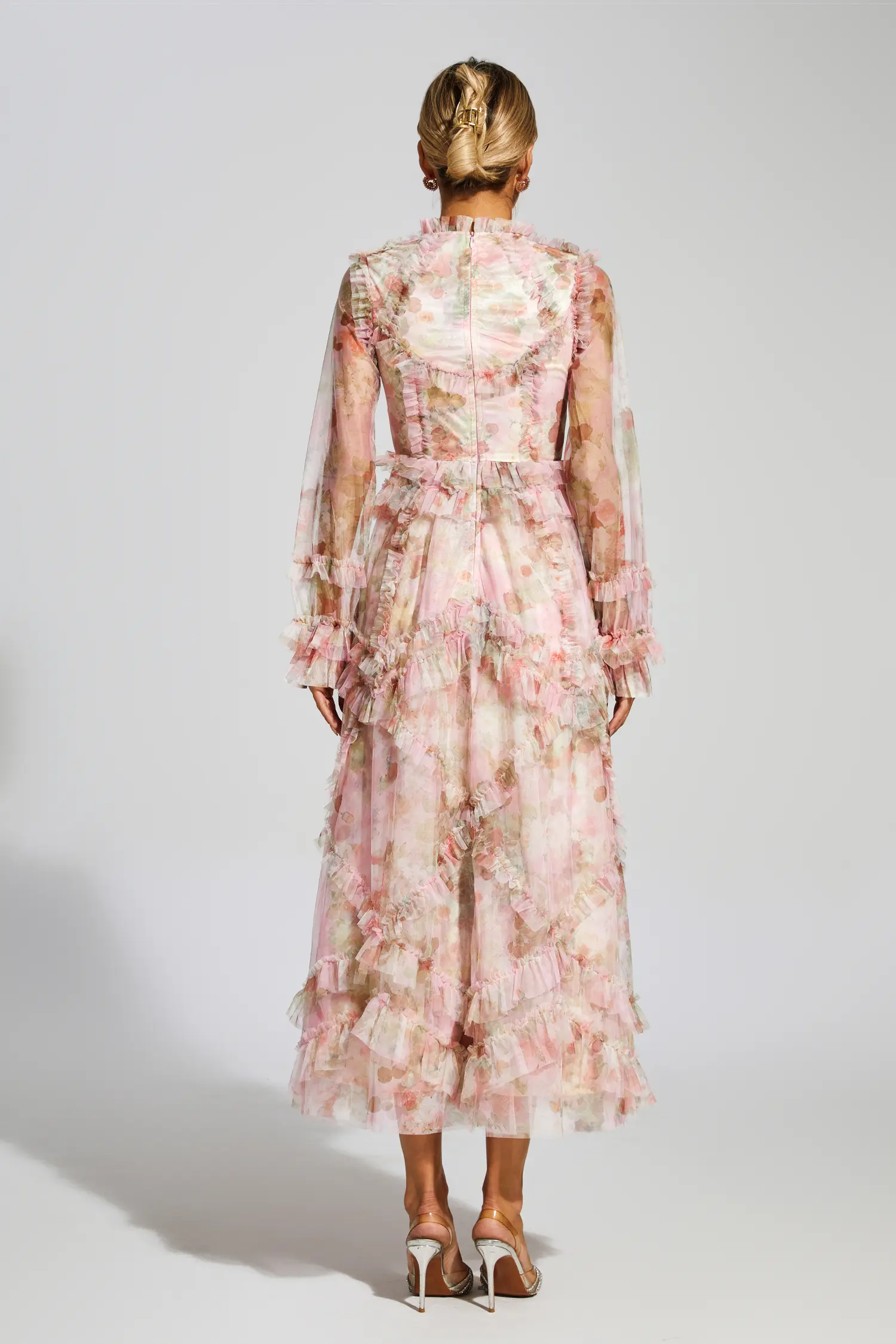 Roosevelt Pink Floral Mesh Dress-CATCHALL