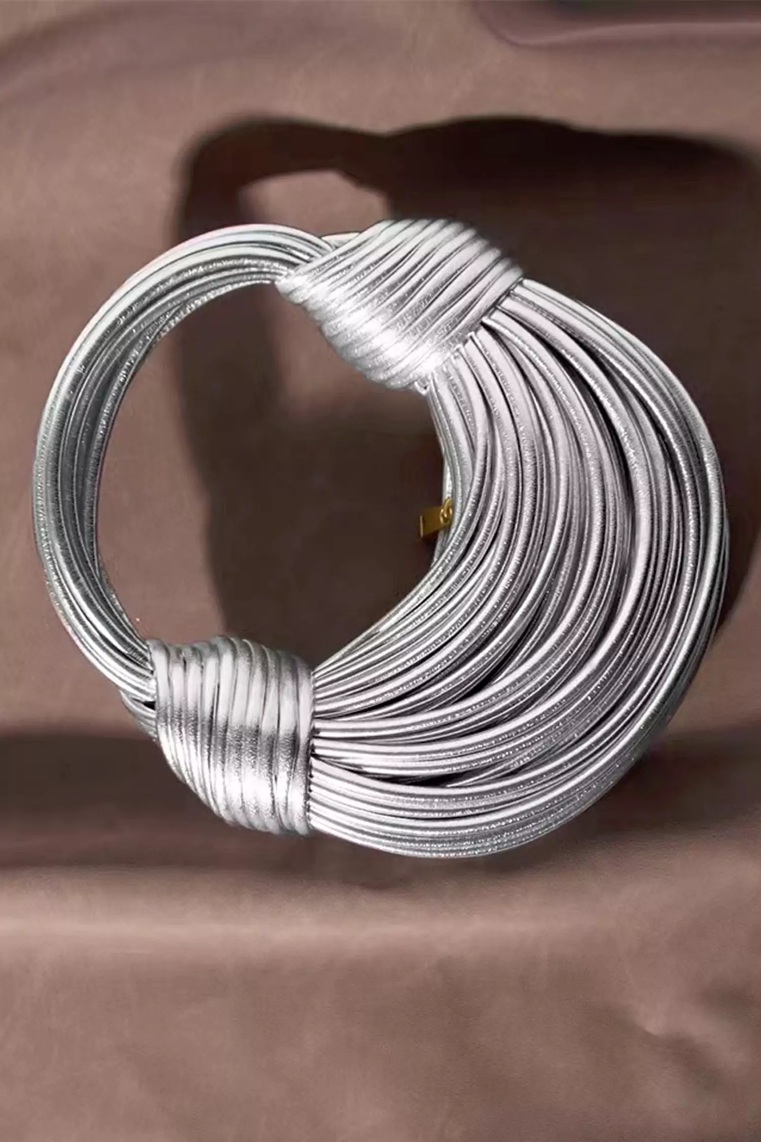 Rosa Silver PU Knotted Bag-CATCHALL